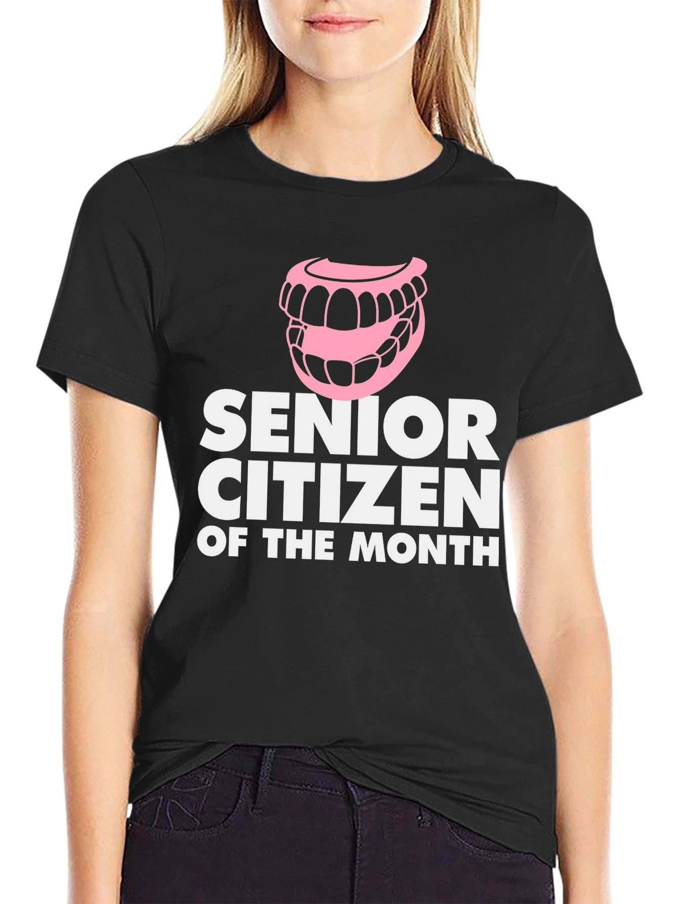 Black Senior Citizen of the Month T-Shirt Funny Dentures view 2