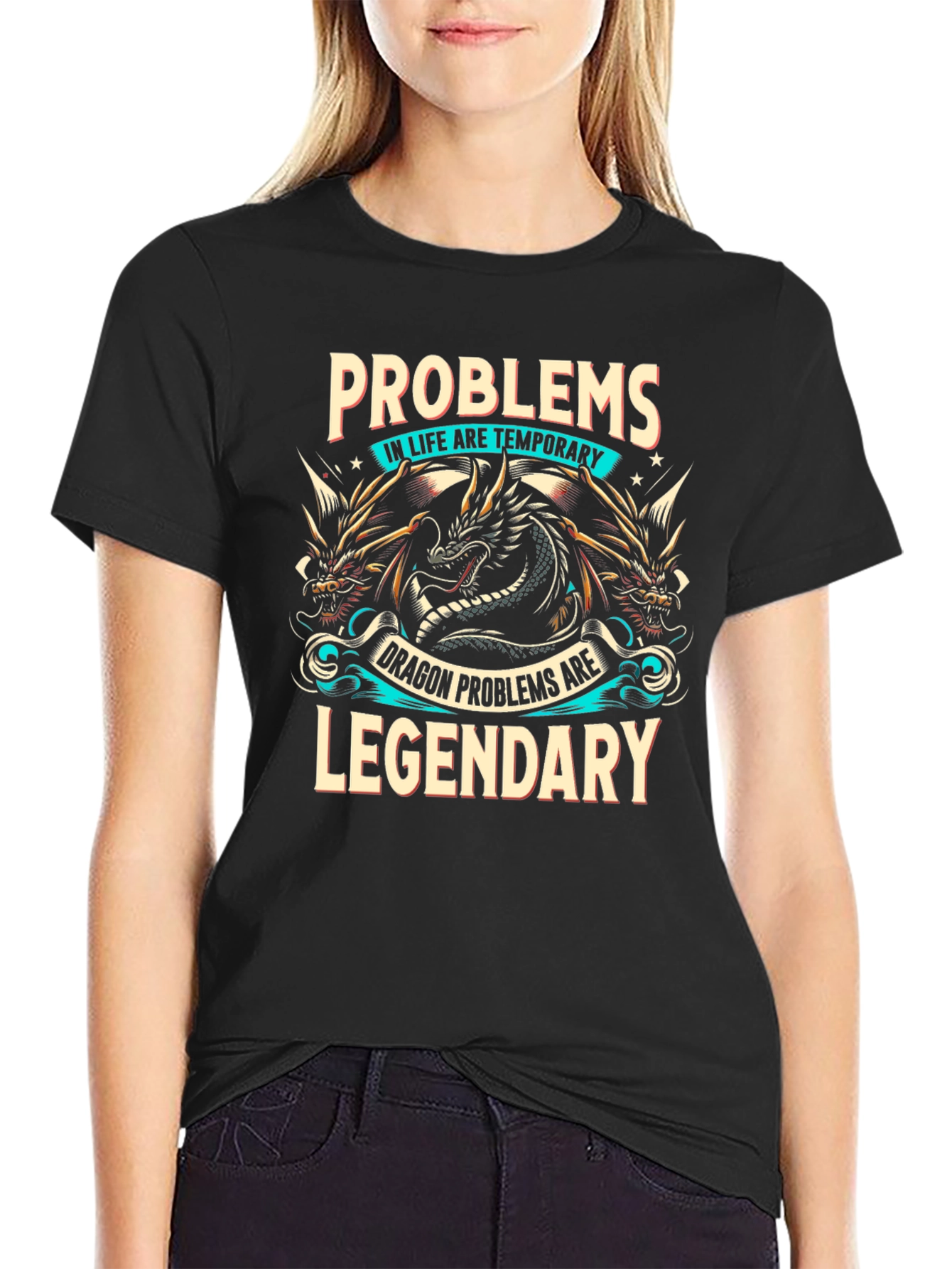 Black Dragon Problems Legendary Graphic Tee view 2