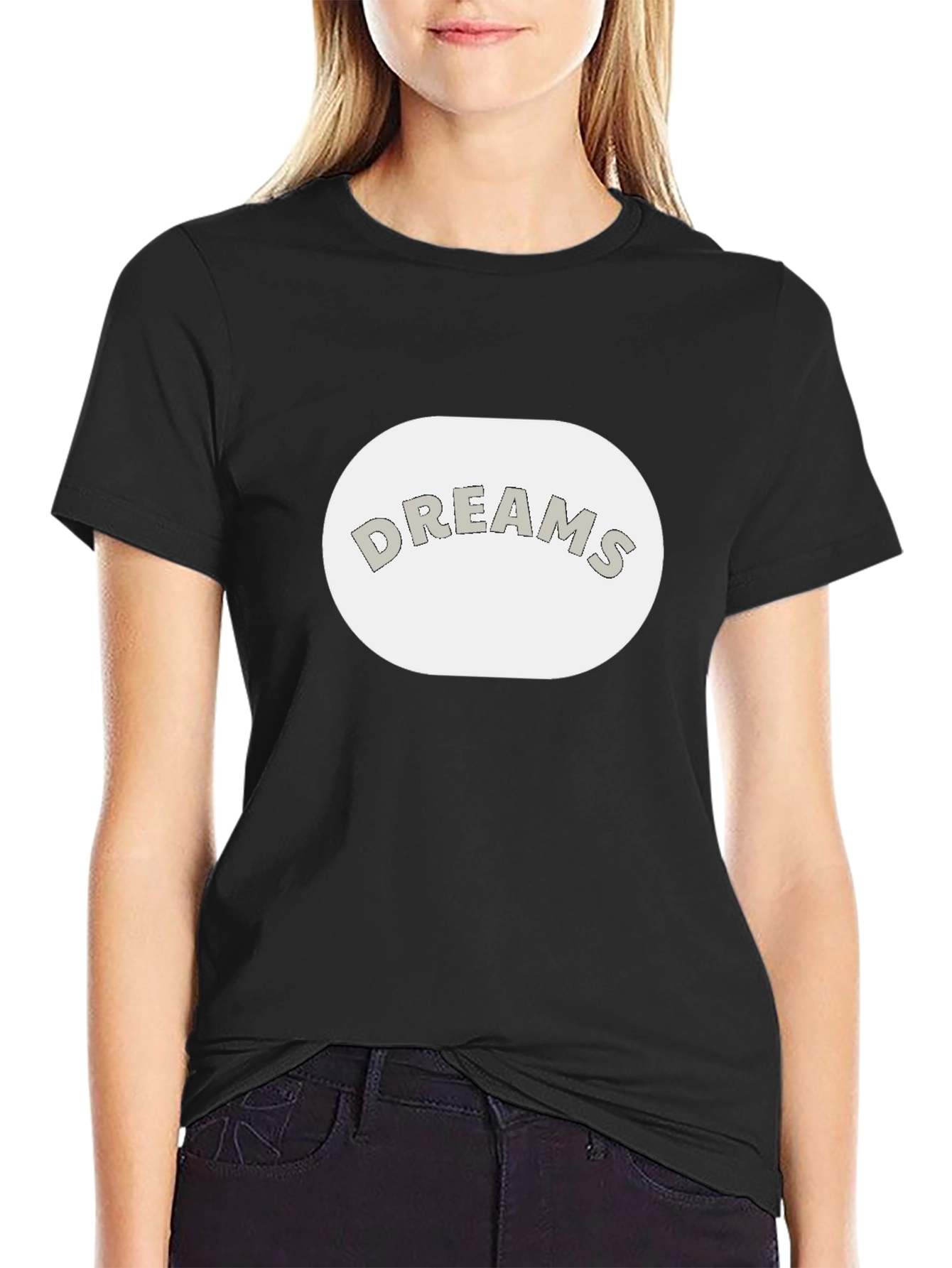 Black Dreams Graphic Tee - Black Cotton Casual T-Shirt view 2