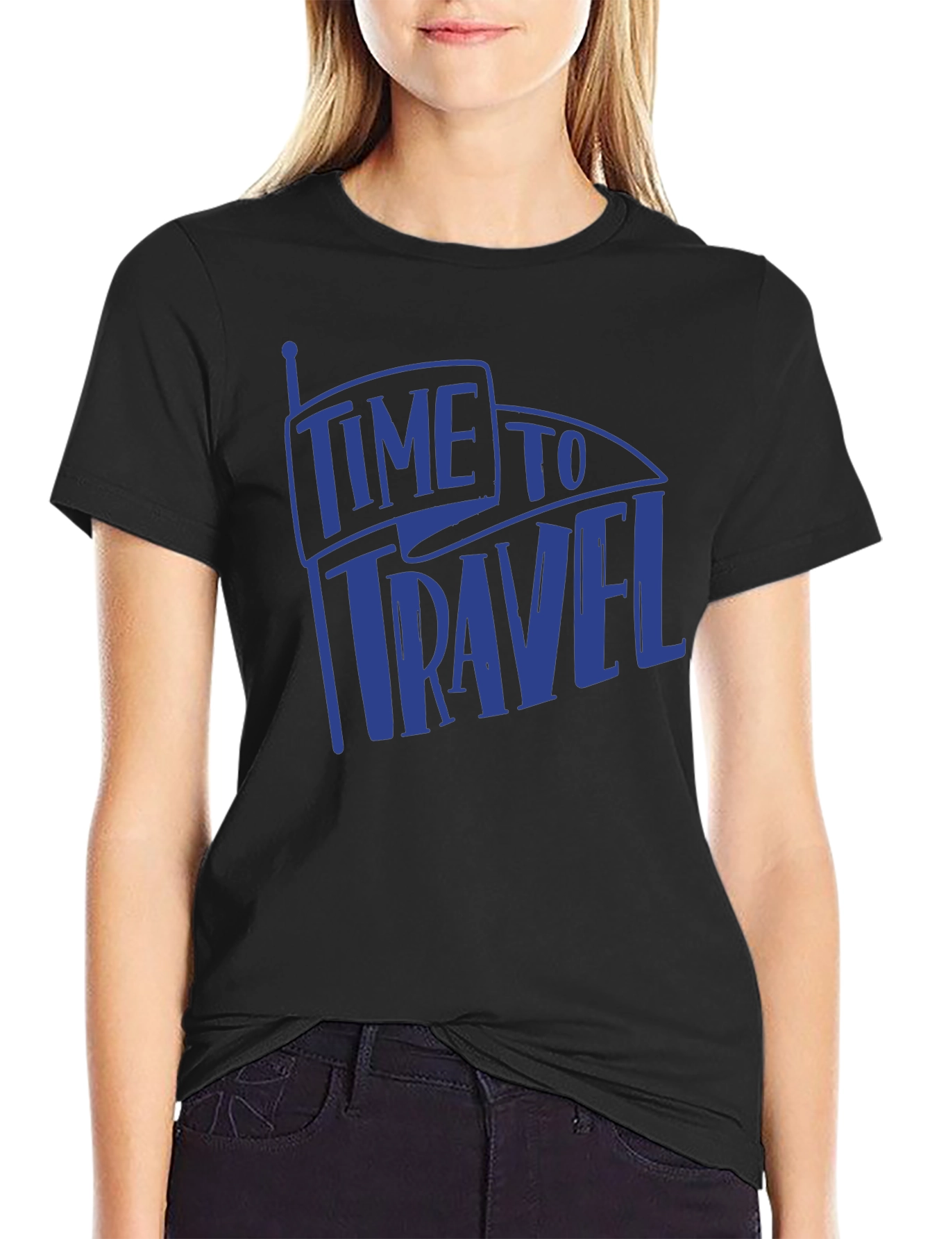 Black Time to Travel Graphic T-Shirt - Men's Short Sleeve view 2