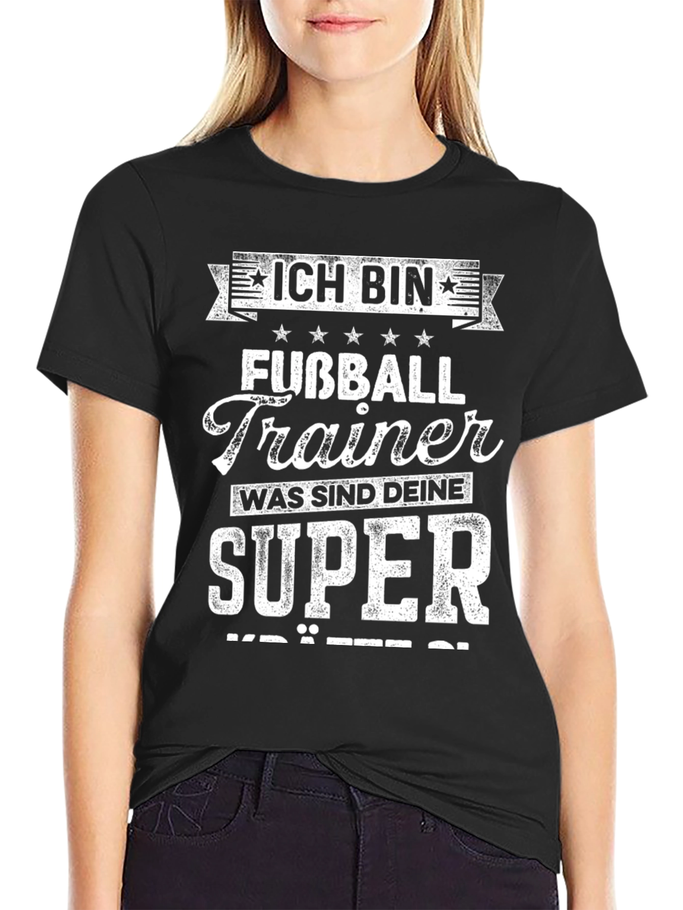 Black Funny Soccer Coach T-Shirt - "Ich Bin Fußball Trainer" view 2