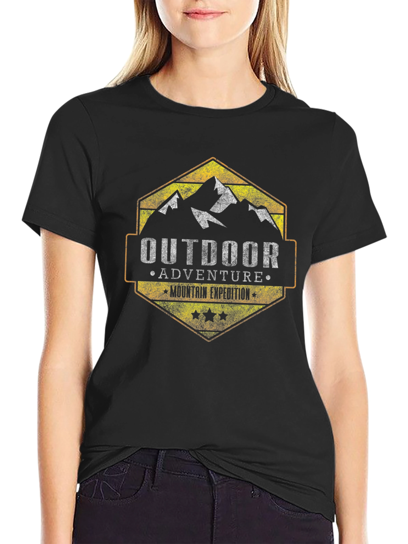 Black Outdoor Adventure Graphic T-Shirt view 2
