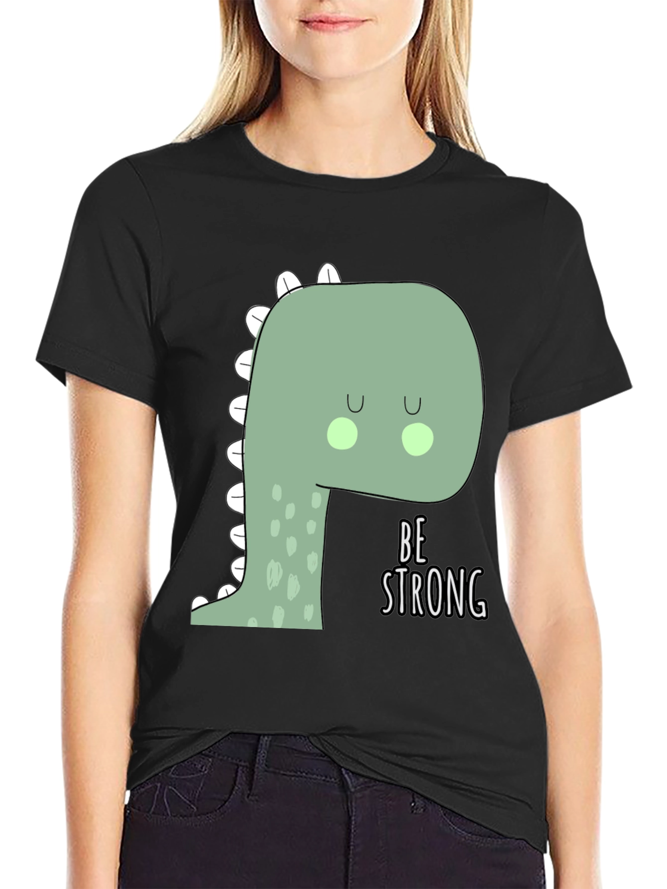 Black Be Strong Dino Tee - Black T-Shirt view 2