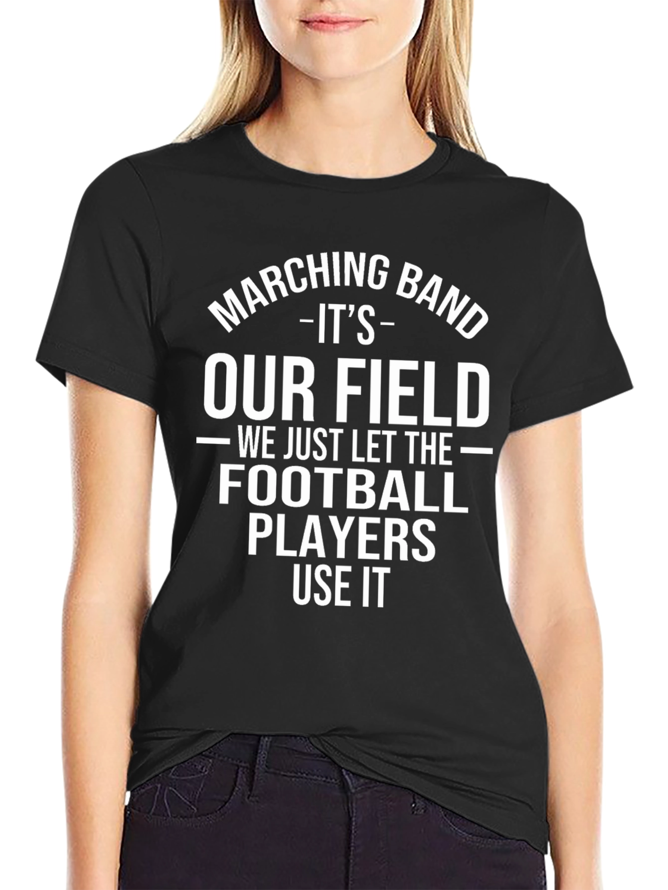 Black Marching Band It's Our Field T-Shirt view 2