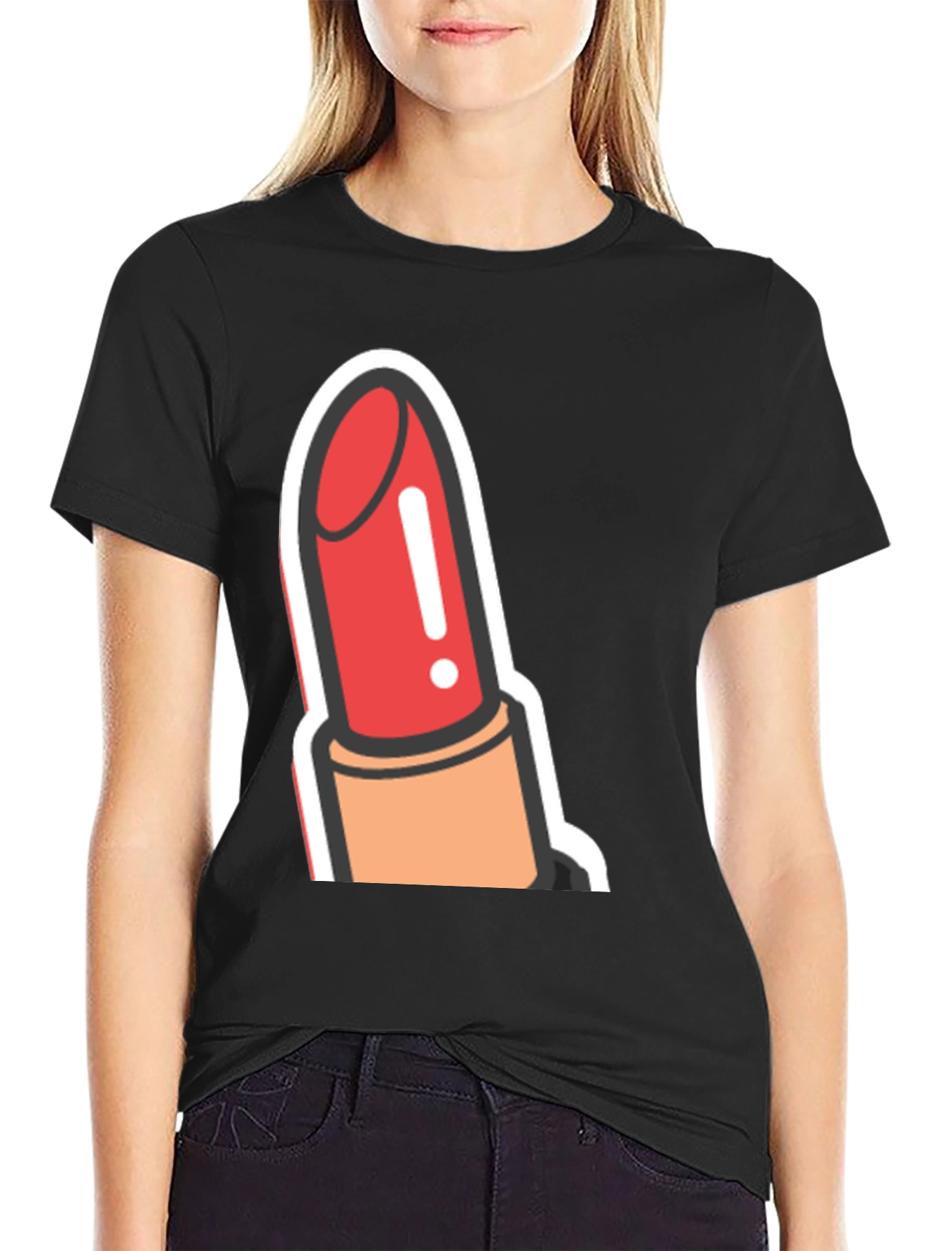 Black Lipstick Graphic Tee - Bold & Stylish view 2
