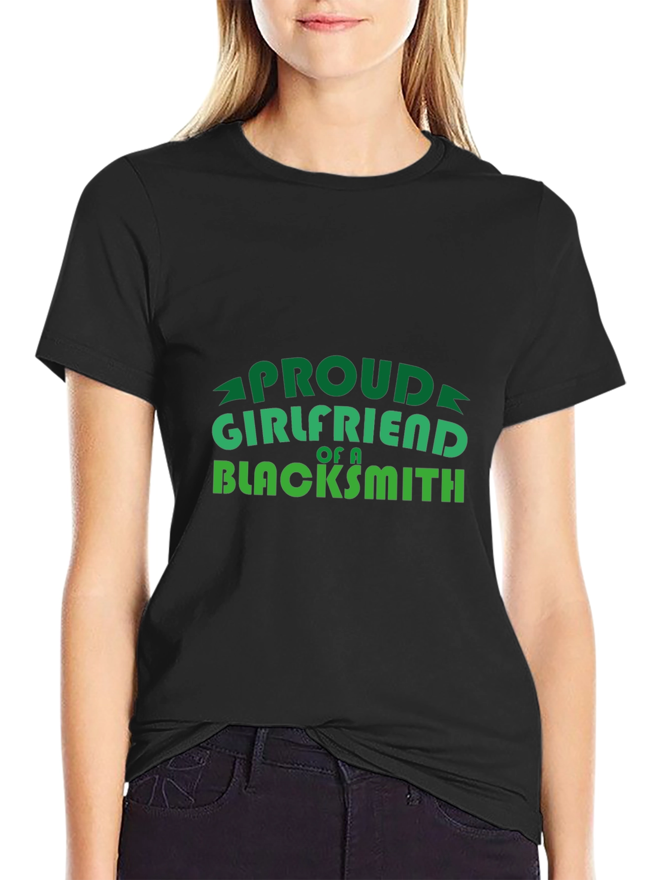 Black Proud Girlfriend of a Blacksmith T-Shirt view 2