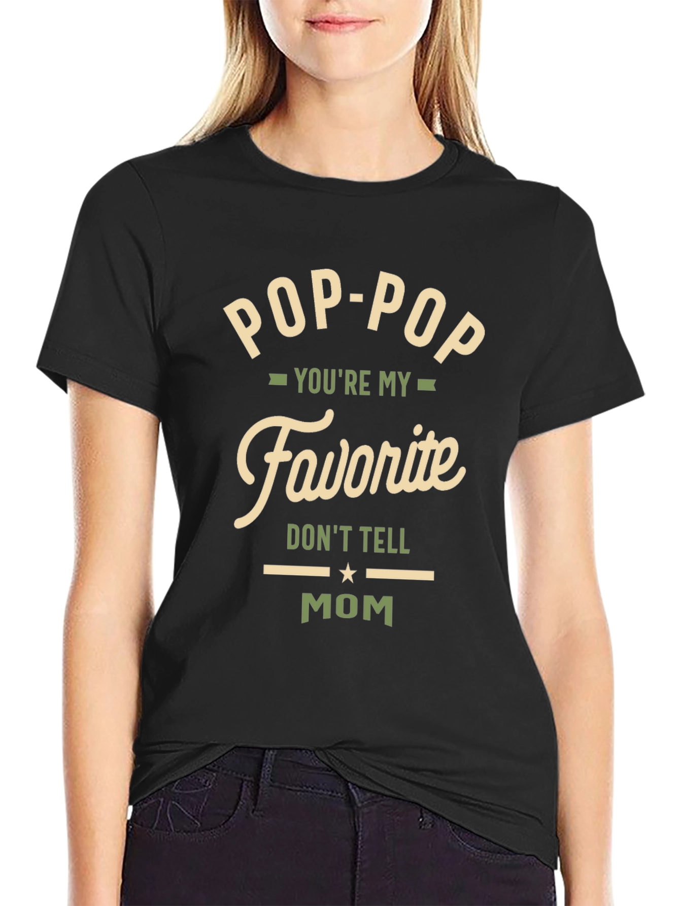 Black Pop-Pop You're My Favorite T-Shirt view 2