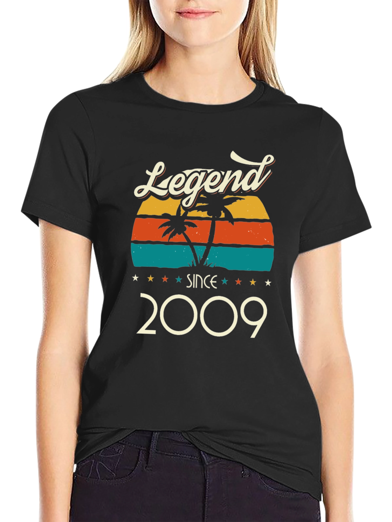Black Legend Since 2009 Retro Graphic T-Shirt view 2