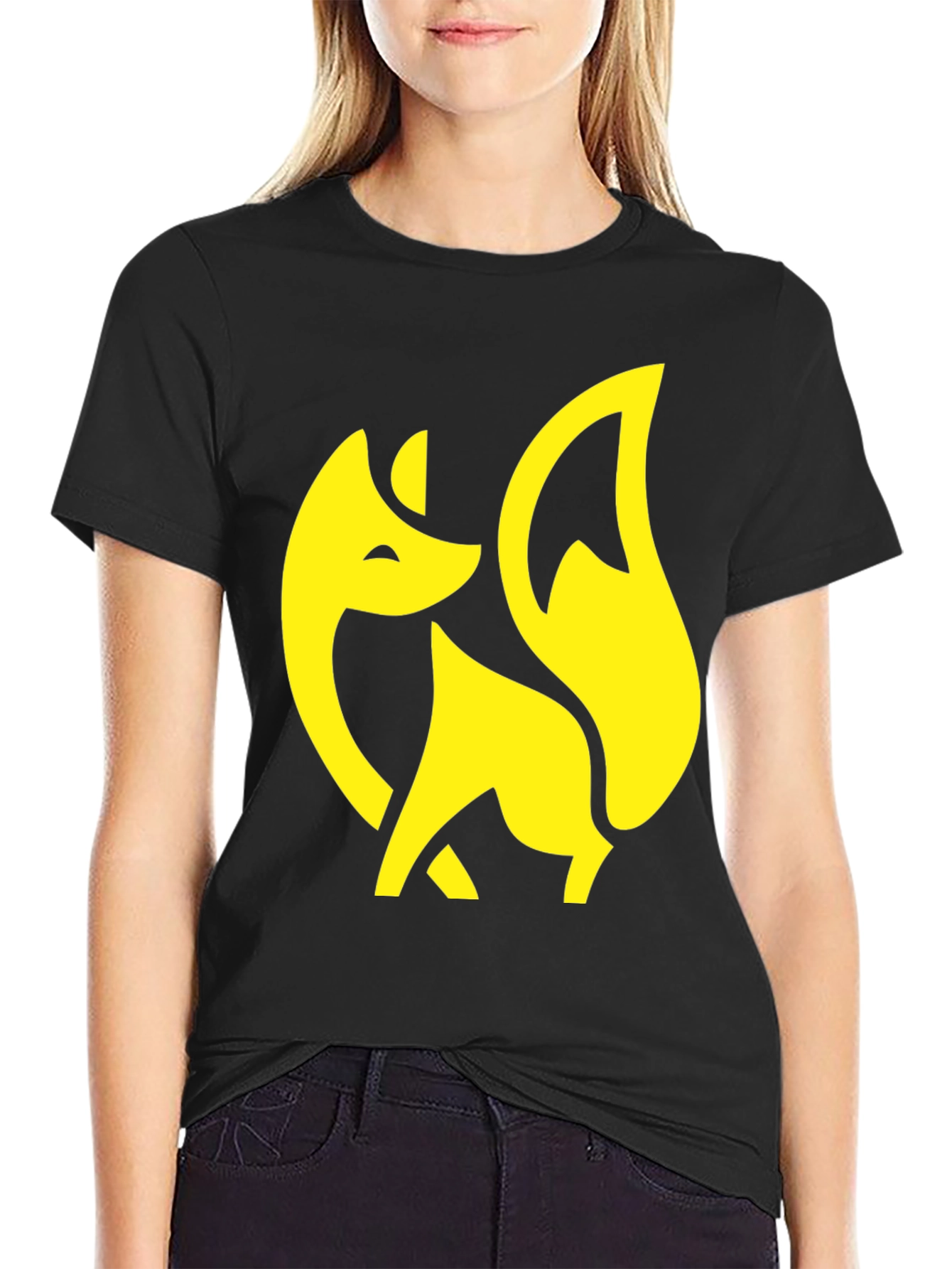 Black Fox Graphic Tee - Stylish Black T-Shirt view 2