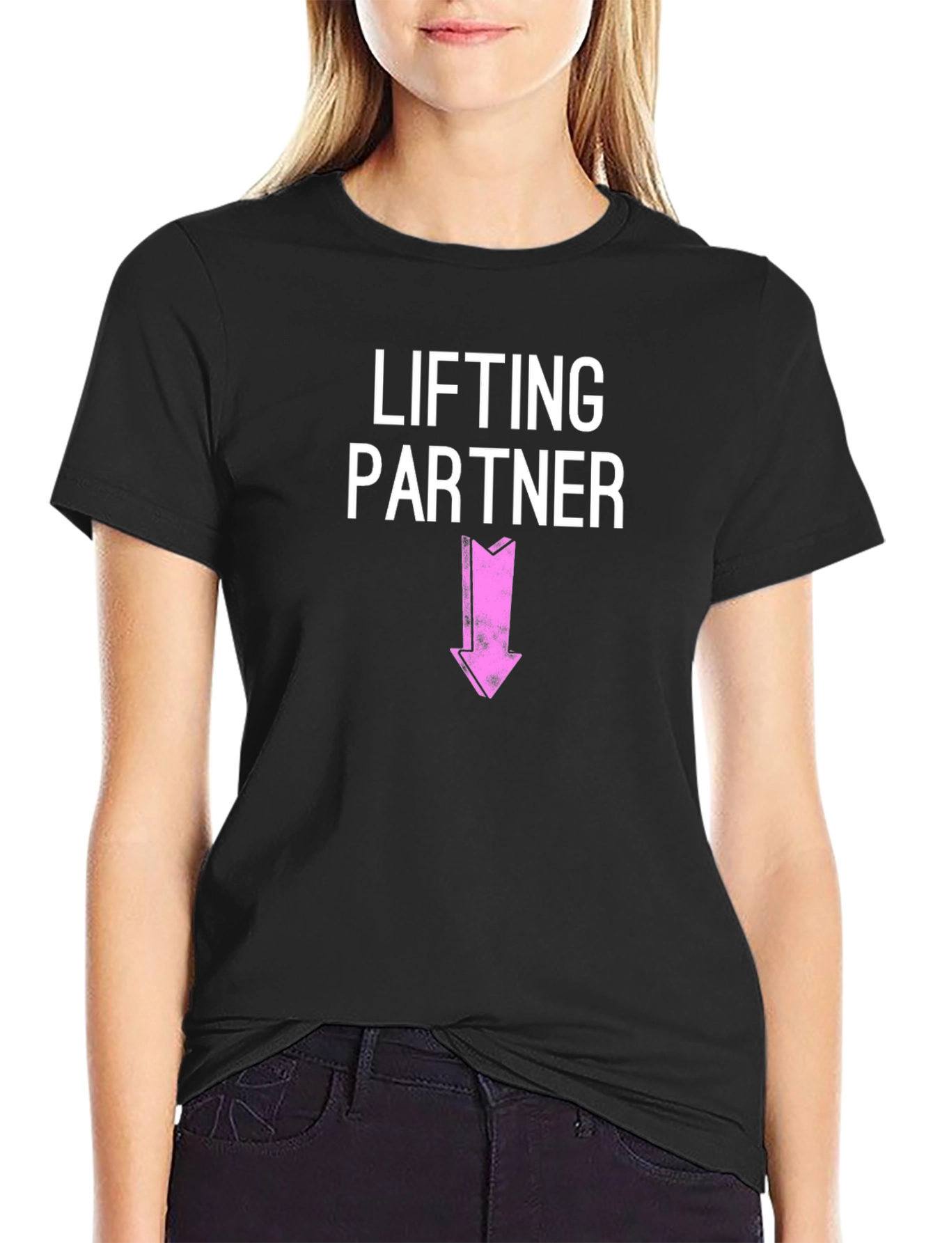Black Lifting Partner Funny Graphic T-Shirt view 2