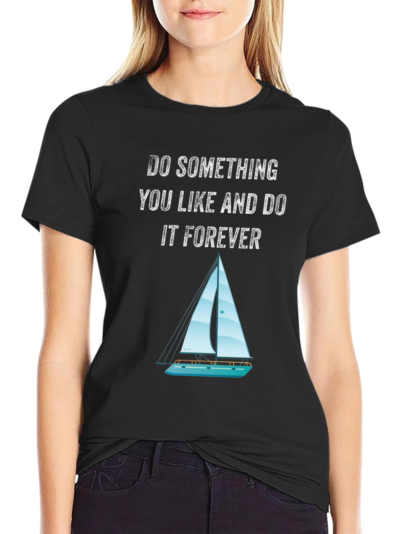 Black Inspirational Sailing T-Shirt - Do What You Love view 2