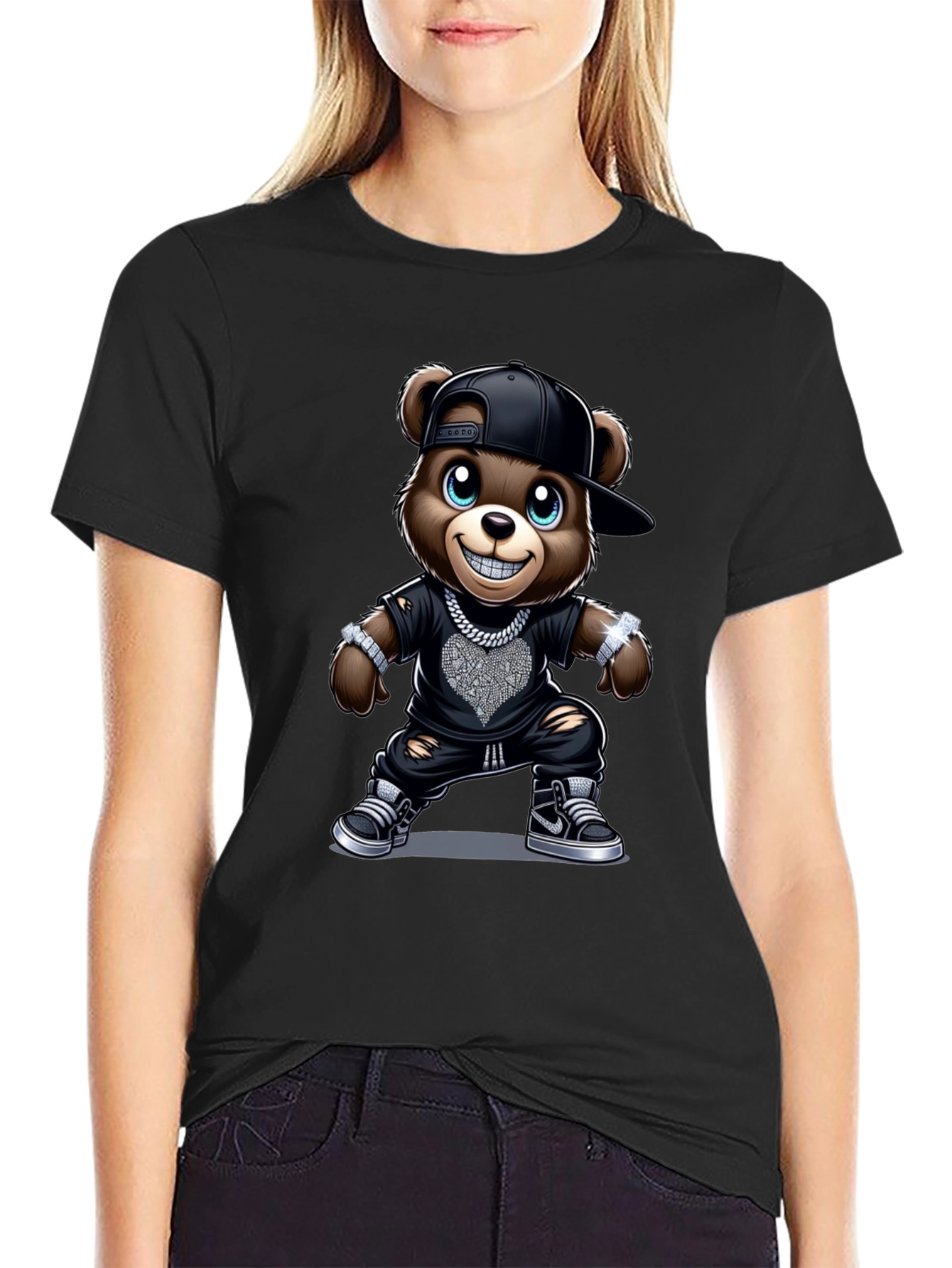 Black Cool Bear T-Shirt - Urban Style view 2