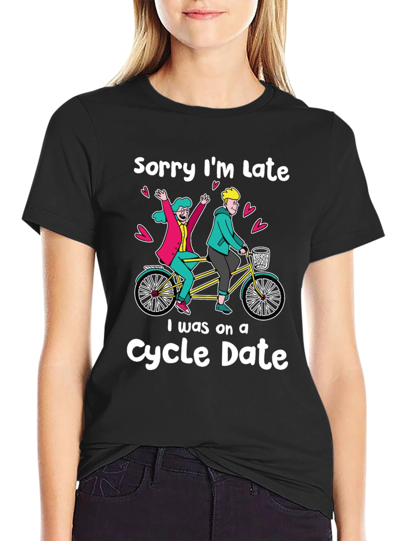 Black Funny Cycle Date Graphic Tee - Unisex view 2