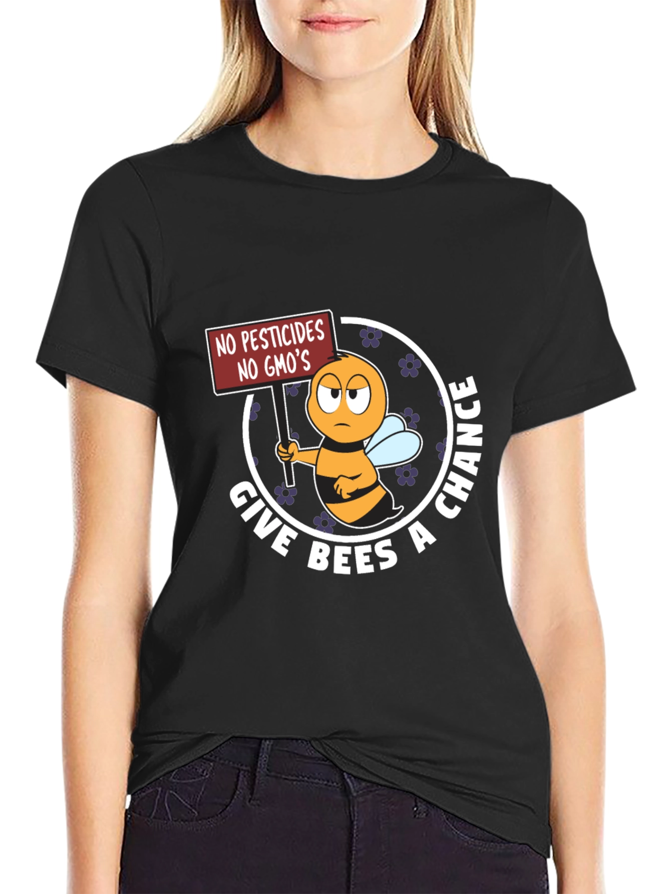 Give Bees A Chance T-Shirt, No GMO's - 2