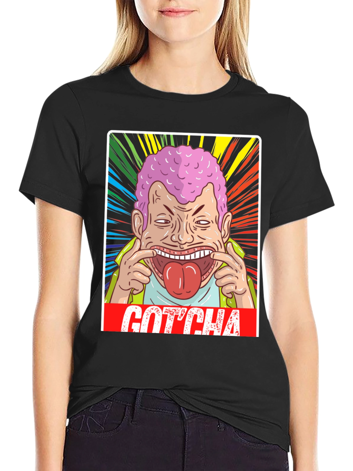 Black Gotcha! Graphic Print Black T-Shirt view 2