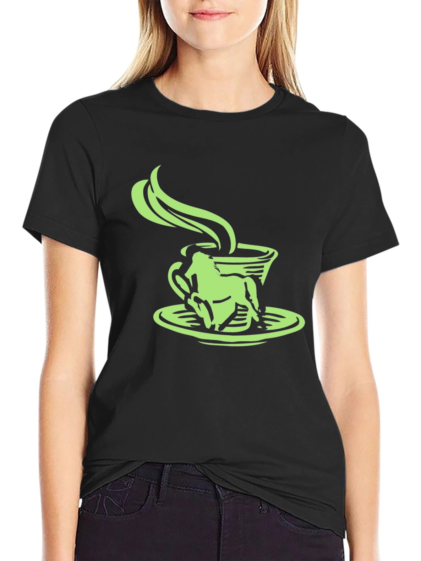 Black Frog in a Coffee Cup Graphic Tee view 2