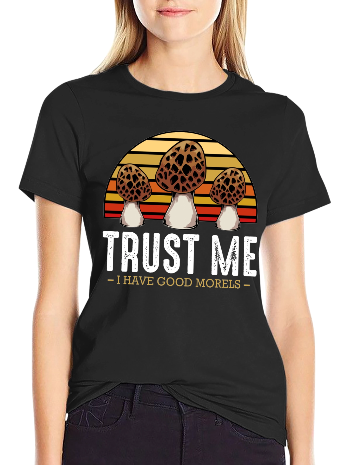 Black Trust Me I Have Good Morels T-Shirt view 2