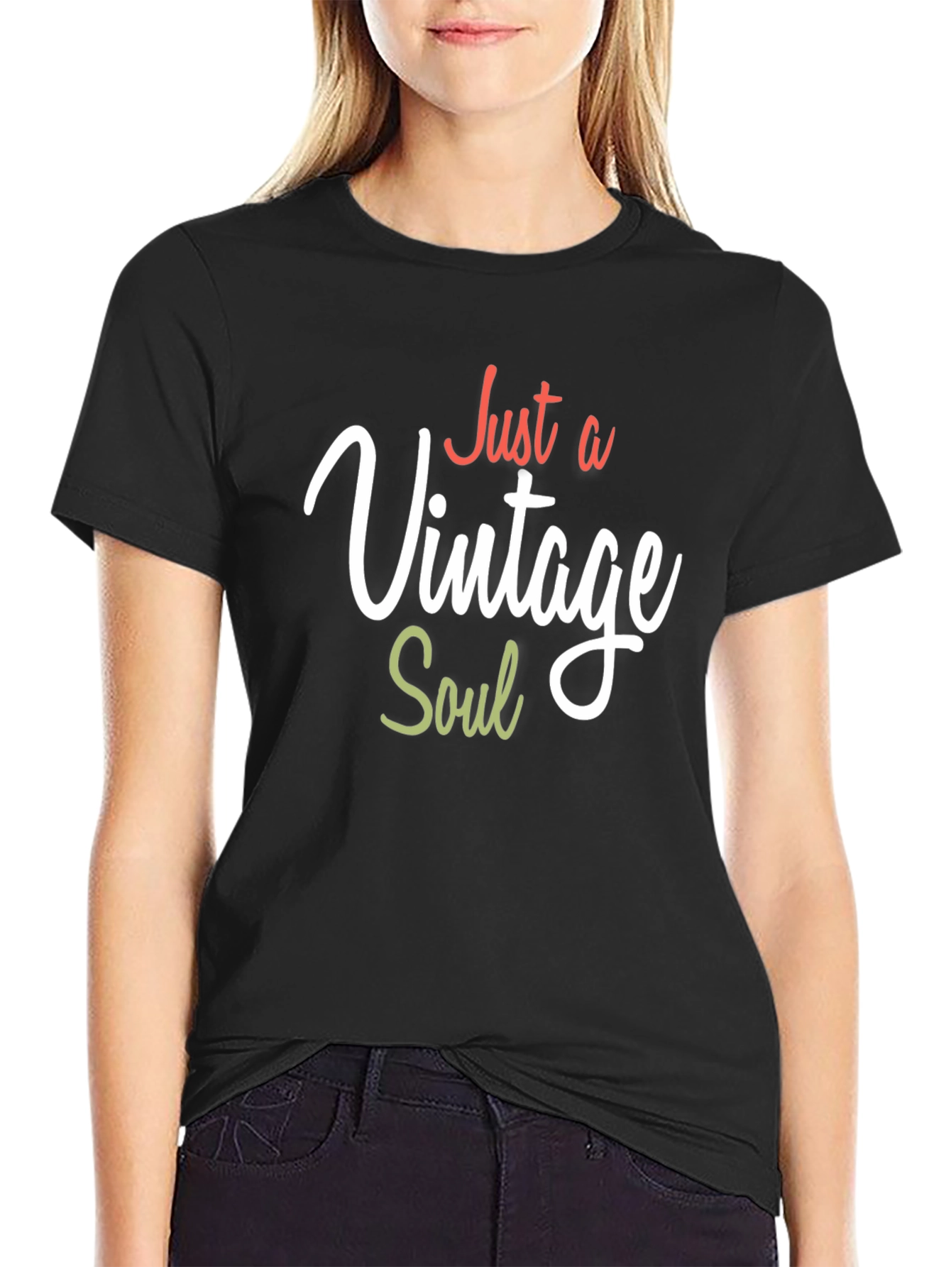 Black Just A Vintage Soul Graphic T-Shirt view 2