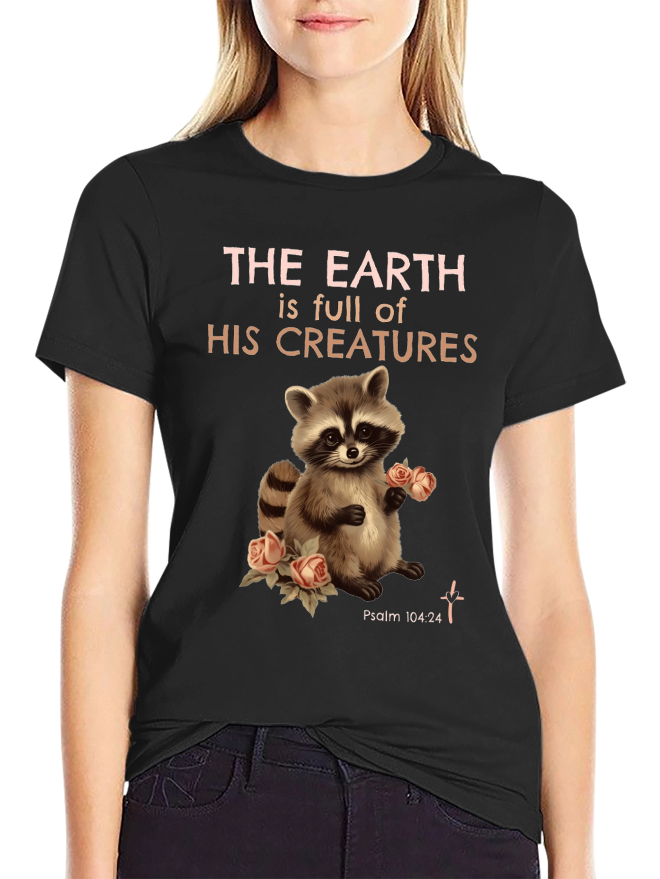 Black Earth's Creatures Raccoon Graphic Tee view 2