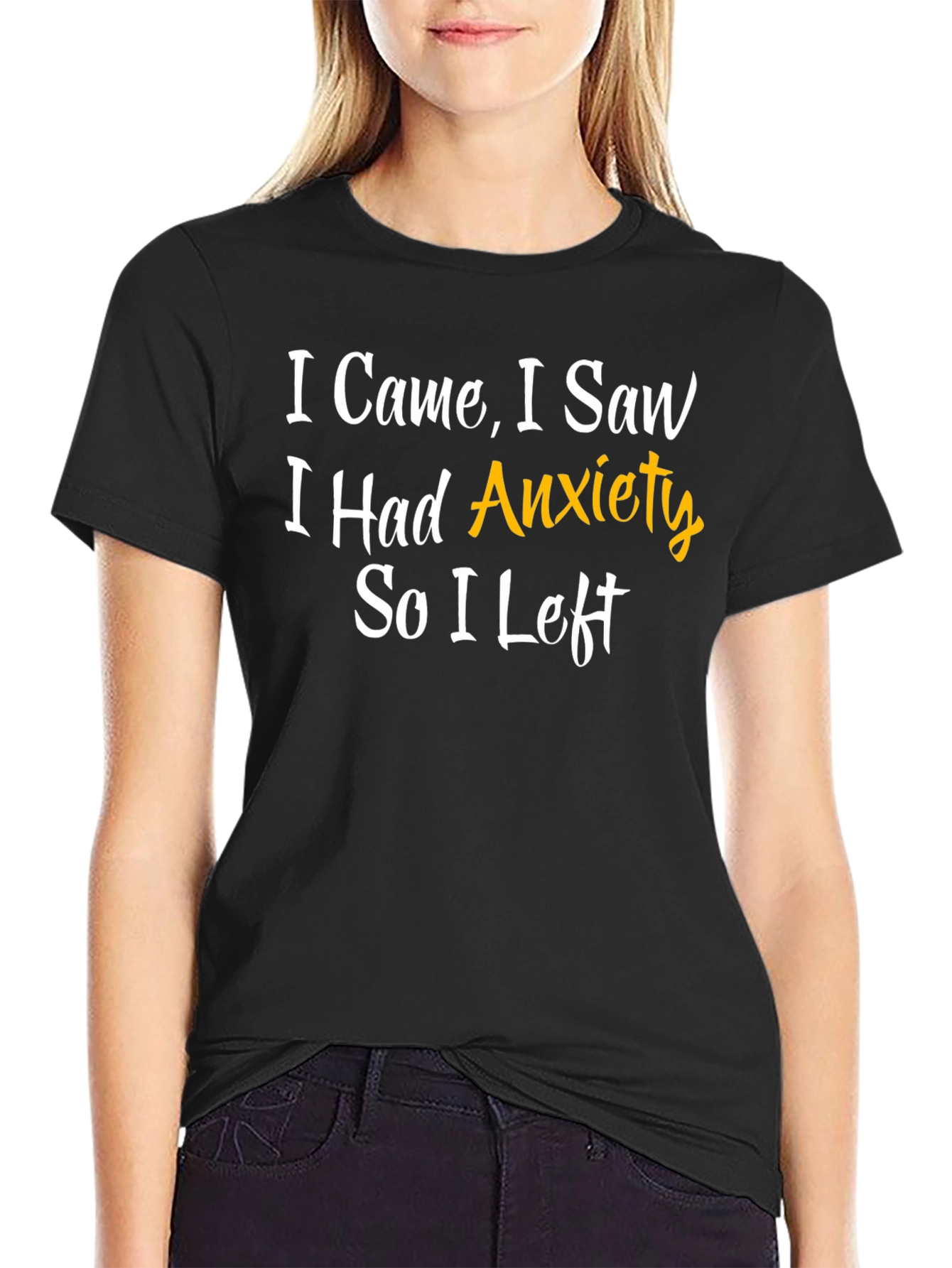 Black Anxiety Humor T-Shirt view 2