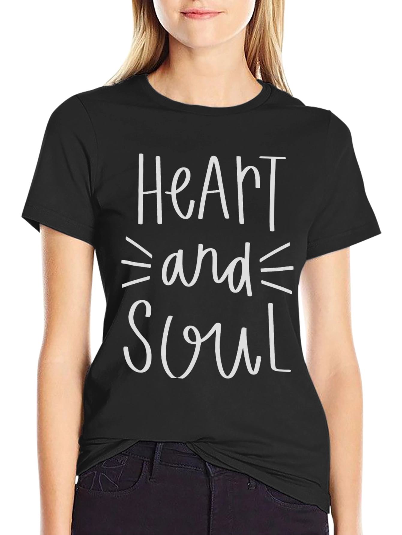 Black Heart and Soul Graphic Tee - Stylish Unisex T-Shirt view 2