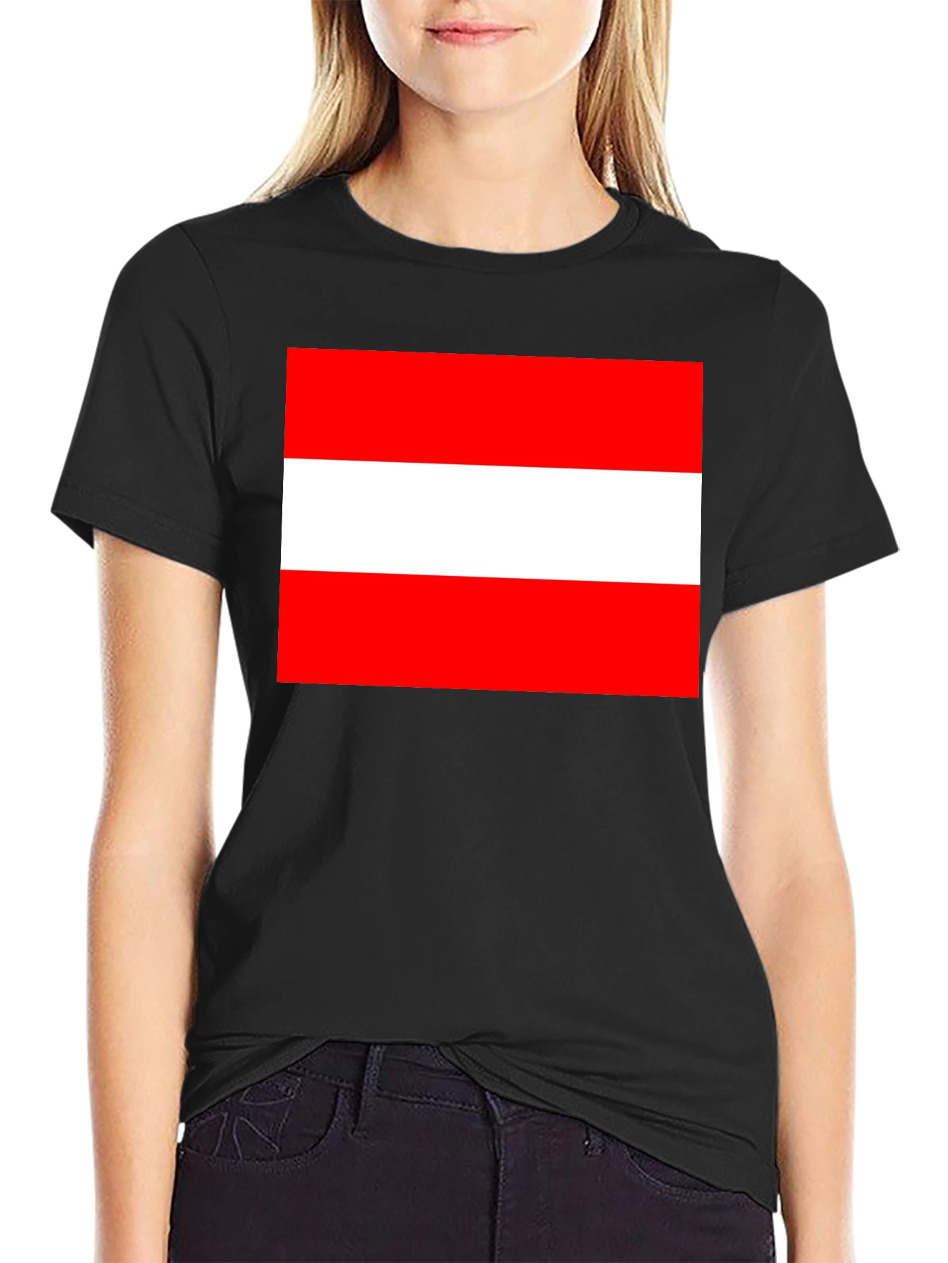 Austria Flag T-Shirt - Black Cotton Tee - 2