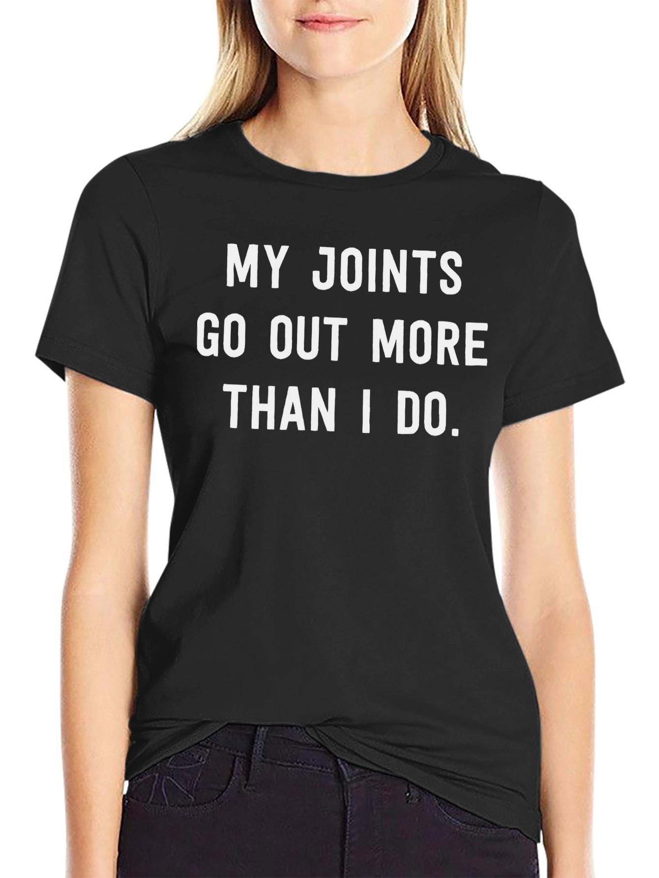 Black Funny Joints Out More Than Me T-Shirt view 2