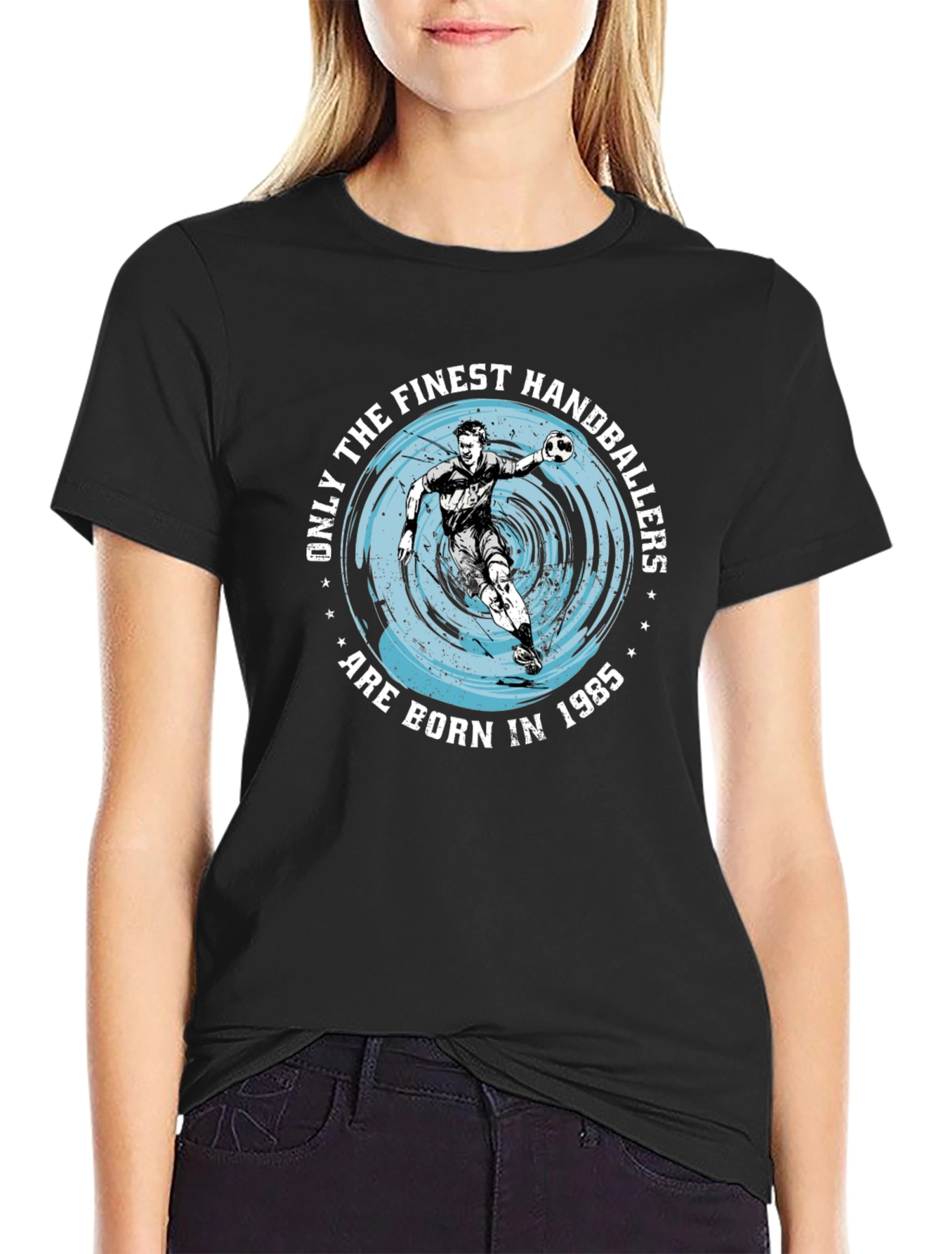 Black Finest Handballers Born in 1985 T-Shirt view 2