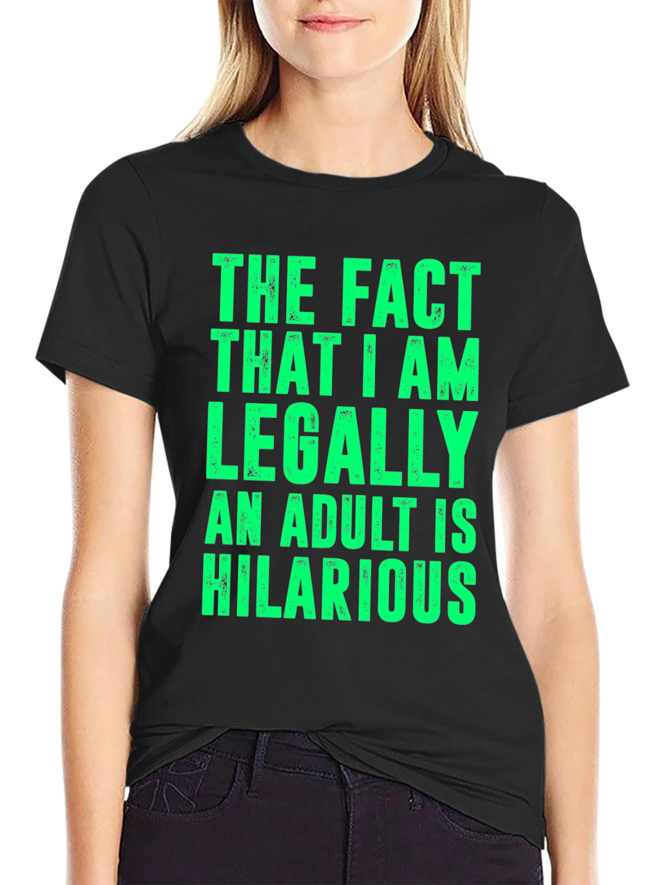 Black Hilarious Adult Humor T-Shirt - Legally Adult view 2