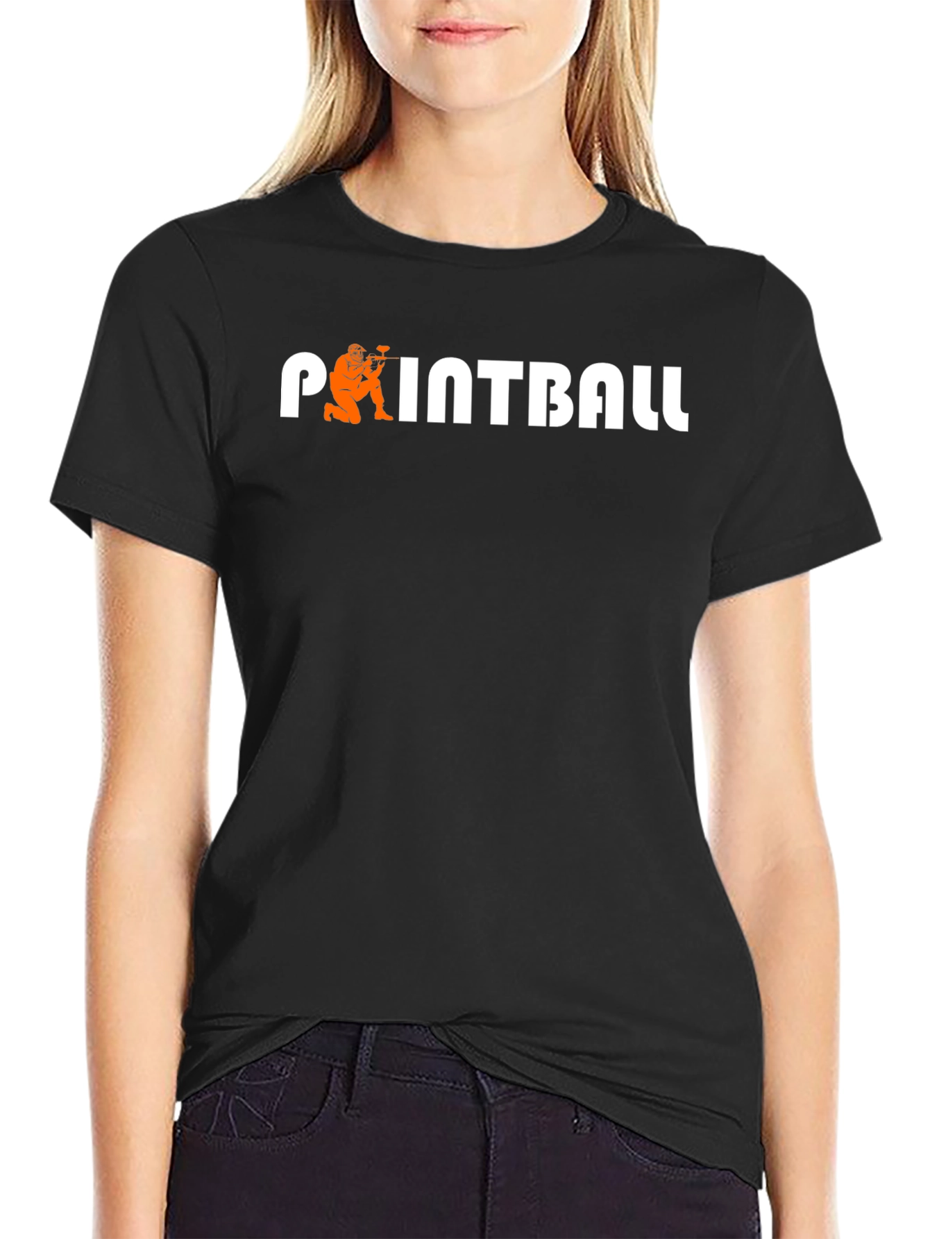 Black Paintball Graphic T-Shirt - Black Cotton Tee view 2