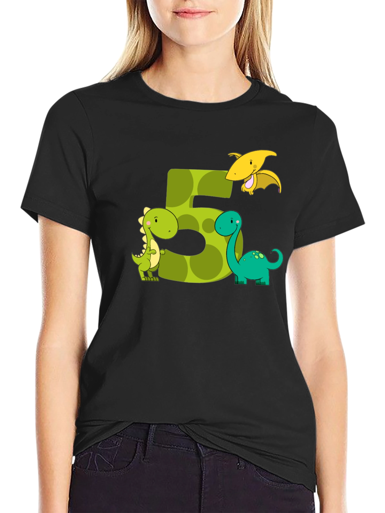 Dinosaur Birthday Number 5 T-Shirt - 2