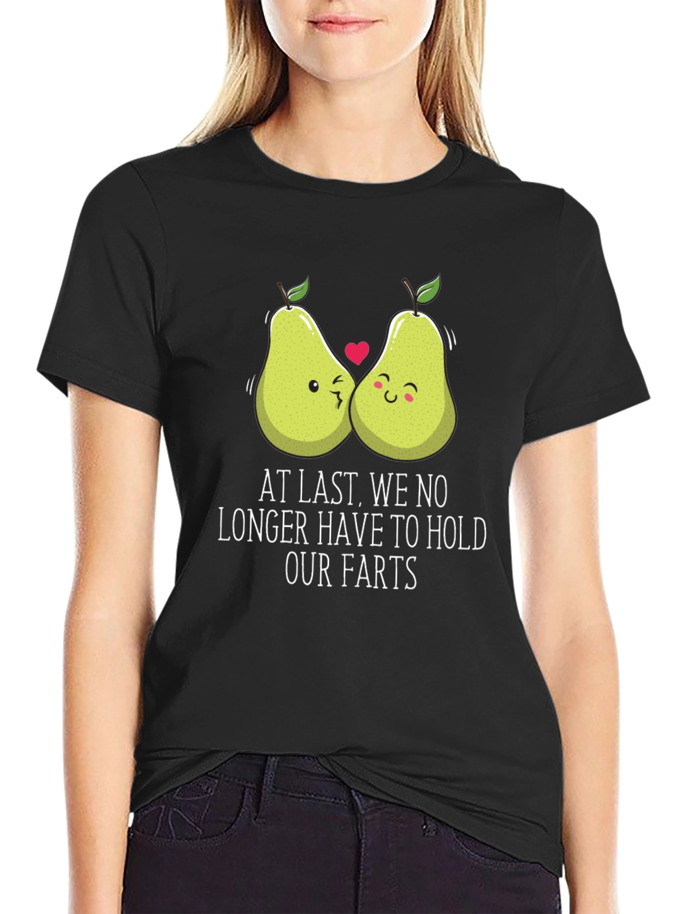 Black Funny Pear Pun T-Shirt - At Last, No Holding Back! view 2