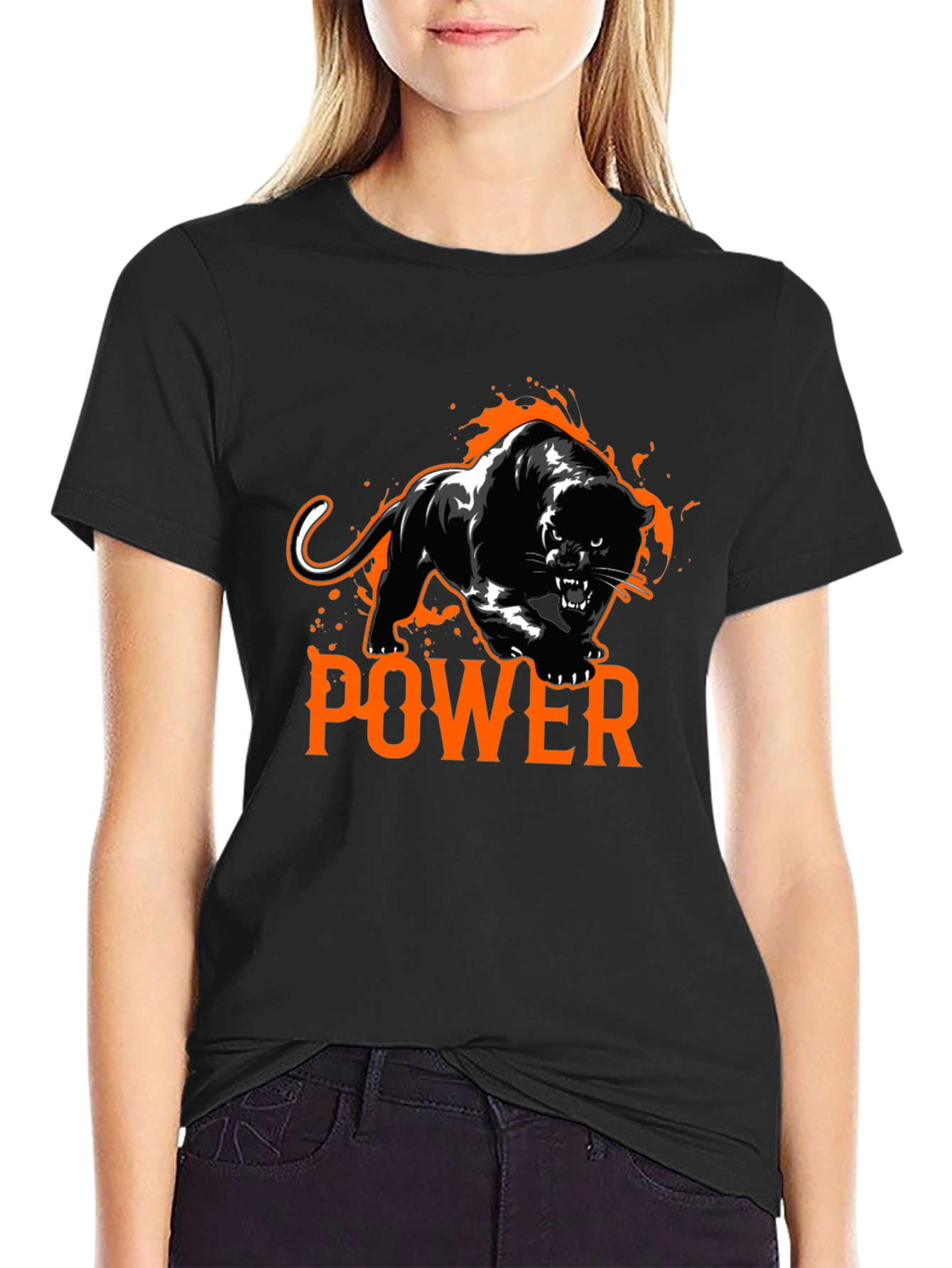 Black Power Panther Graphic Tee - Black T-Shirt view 2