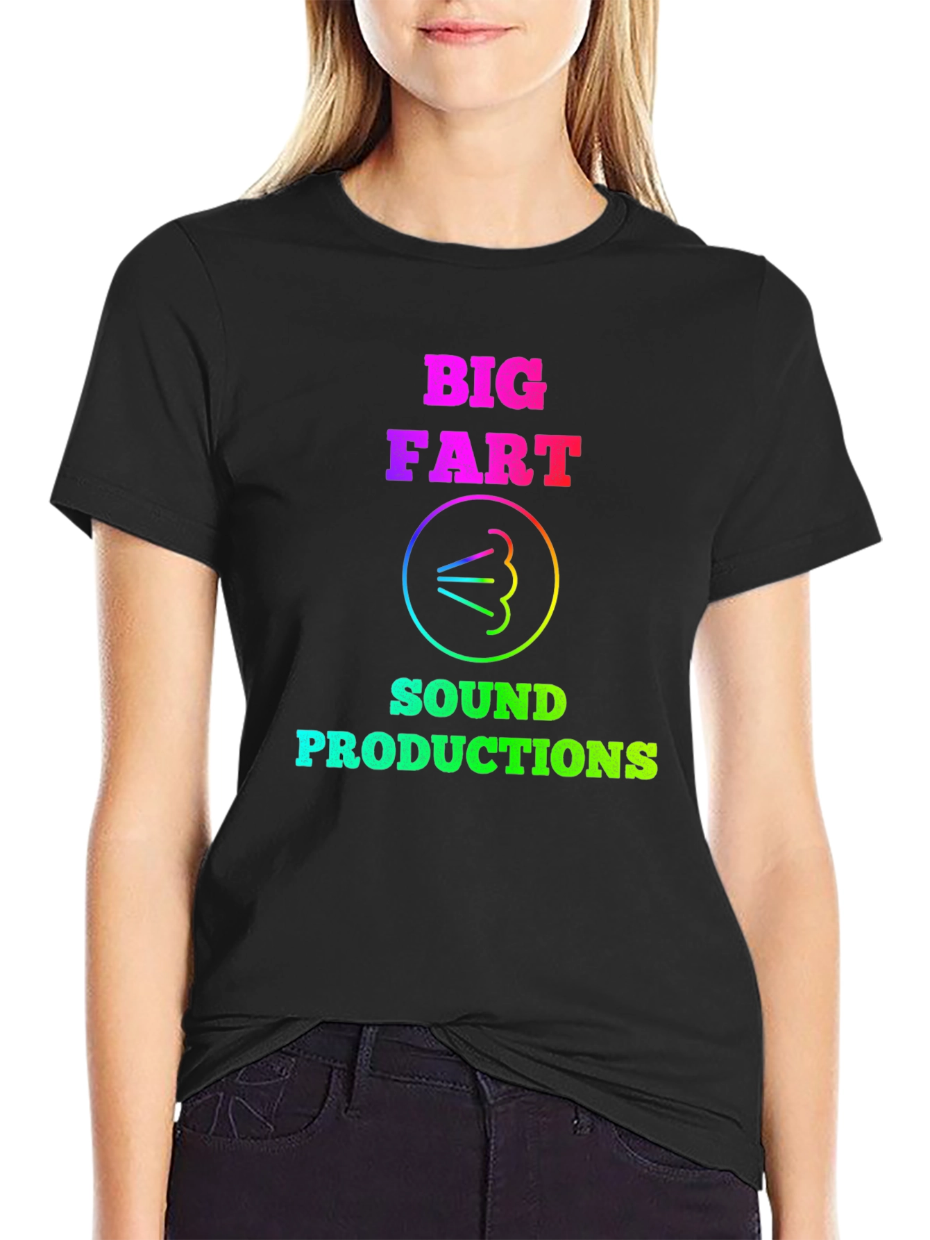 Black Big Fart Sound Productions Black Graphic Tee view 2