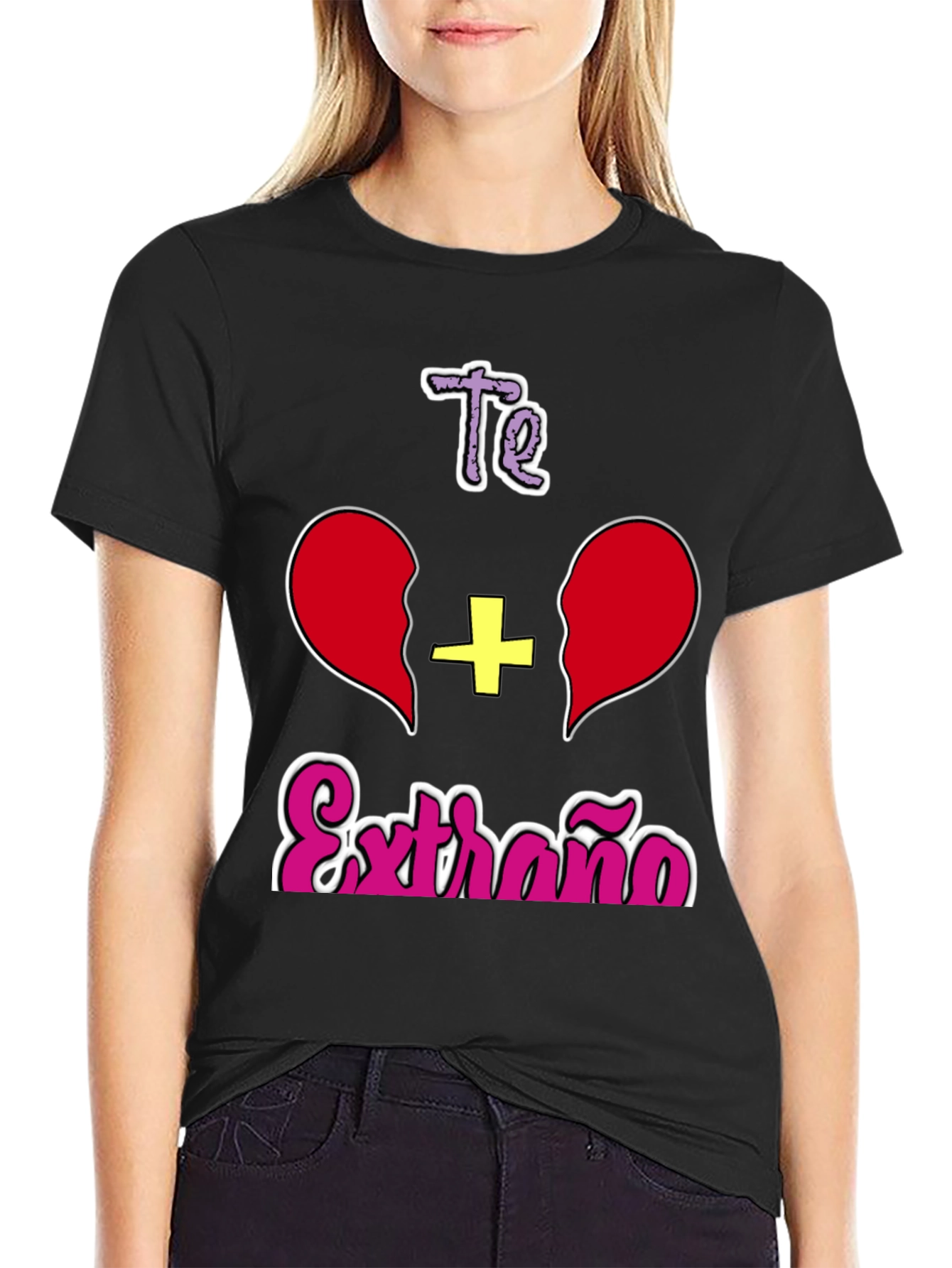 Black Te Extrano T-Shirt Black Graphic Tee view 2