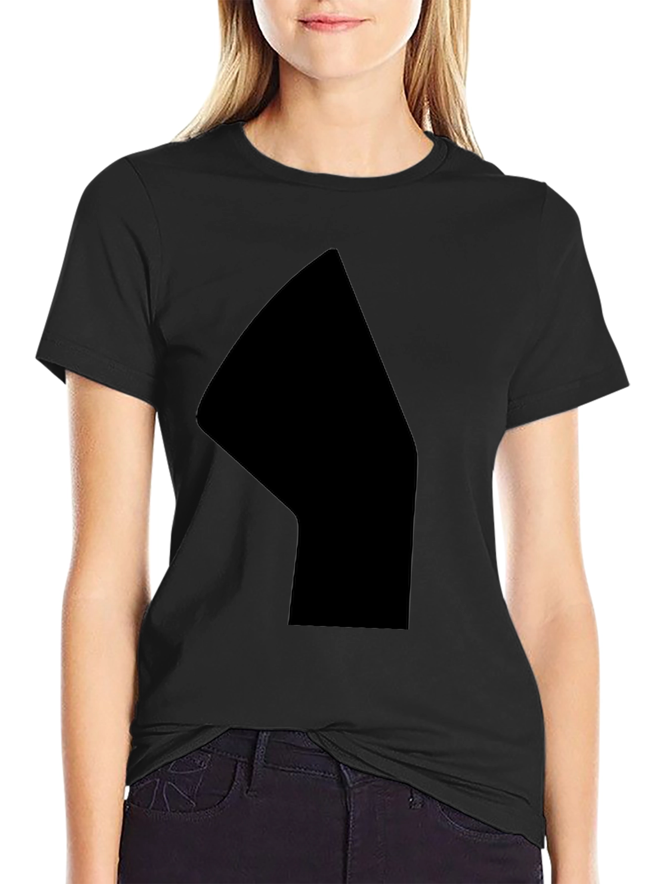 Black Men's Solid Black Graphic Tee - Casual Style view 2