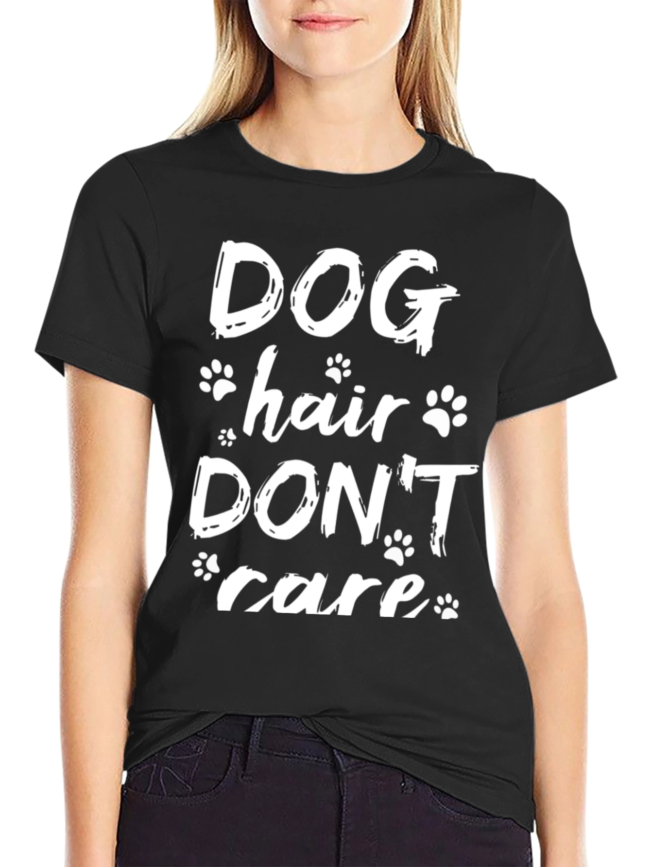 Black Dog Hair Don't Care Graphic Tee view 2