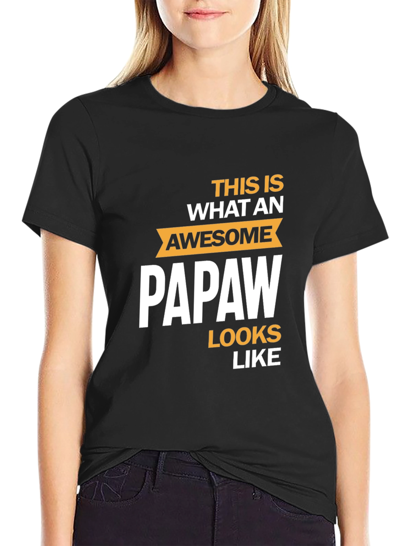 Black Awesome Papaw T-Shirt - Gift for Grandfathers view 2