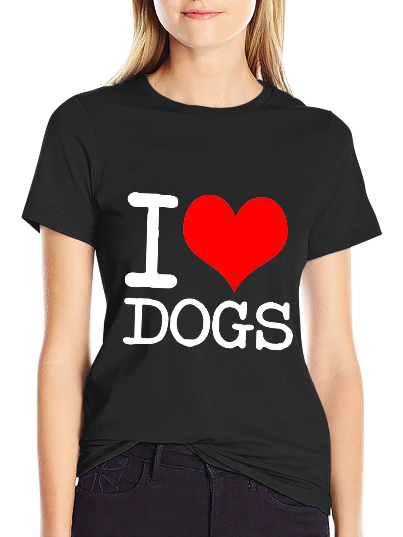 Black I Heart Dogs Black T-Shirt view 2
