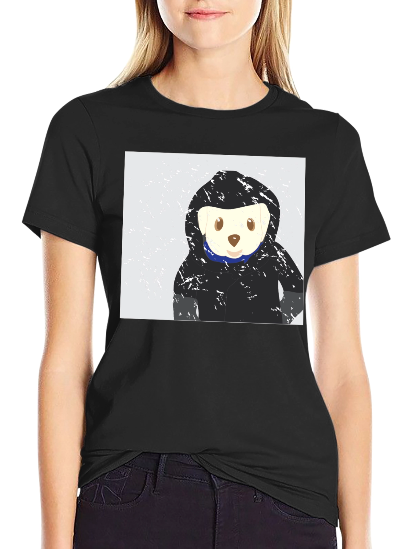 Black Bear Hoodie T-Shirt - Stylish Comfort view 2