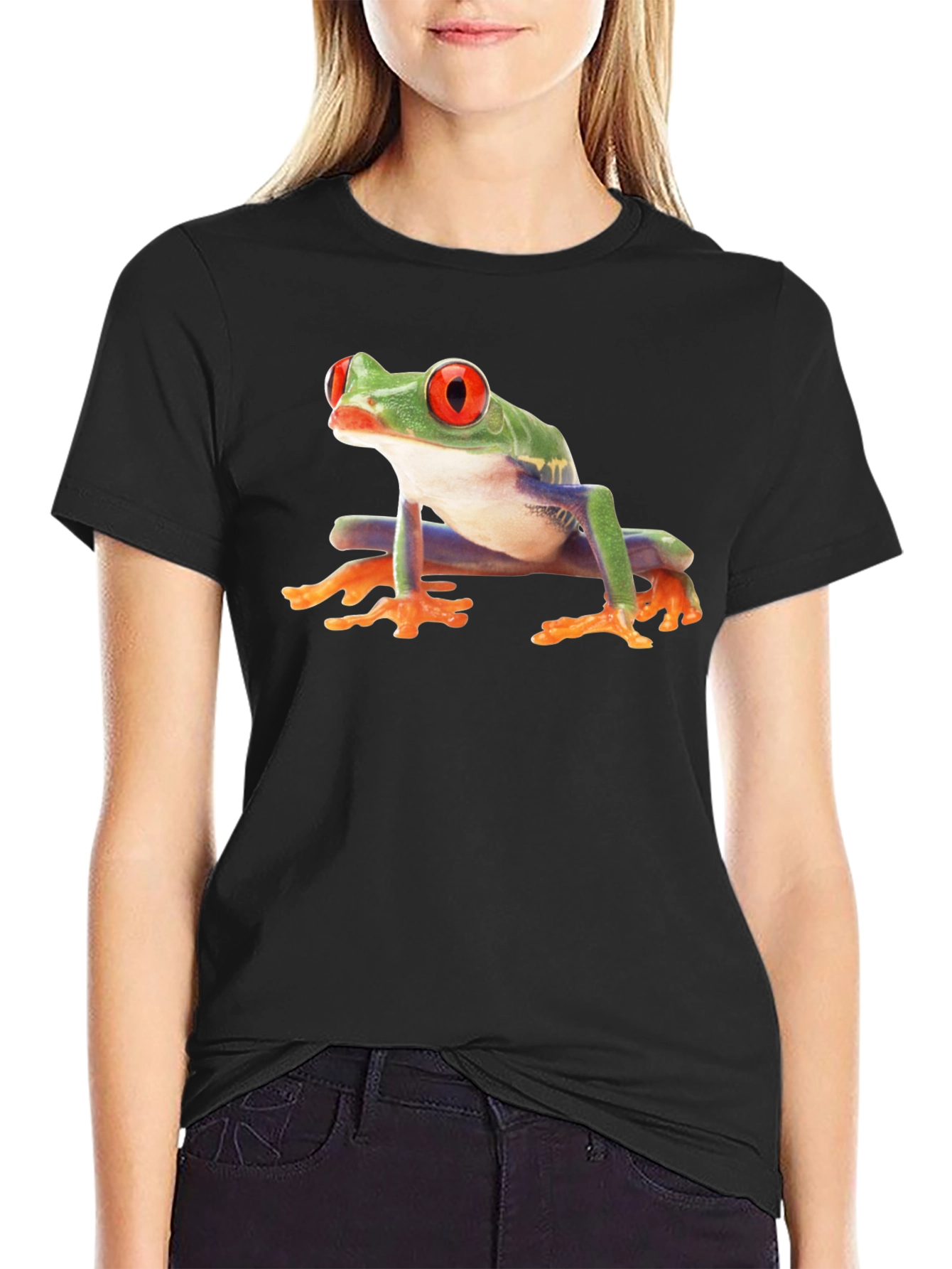 Black Black T-Shirt with Frog Print view 2