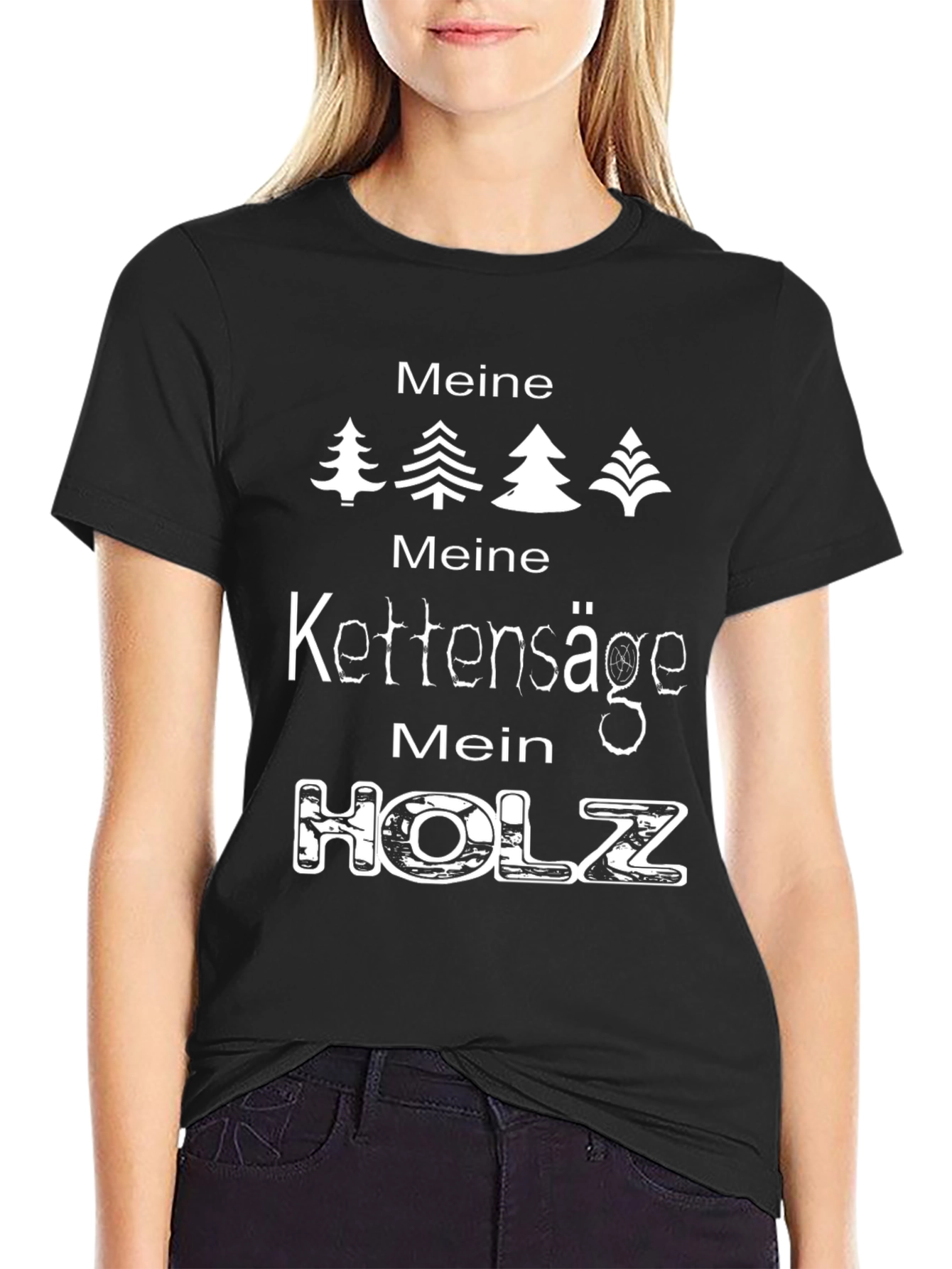 Black Meine Kettensäge Mein Holz T-Shirt view 2