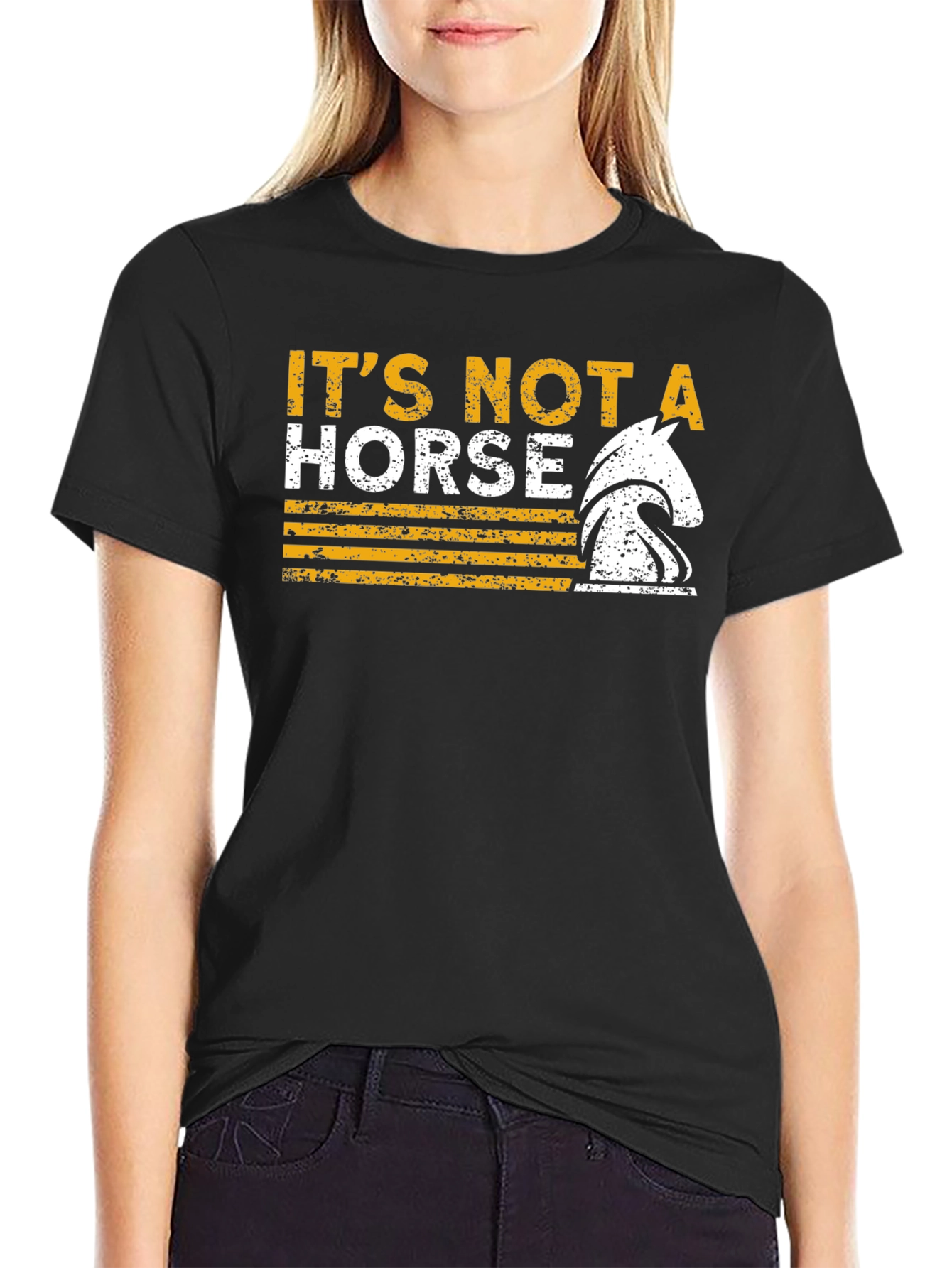 Black It's Not A Horse Chess T-Shirt view 2