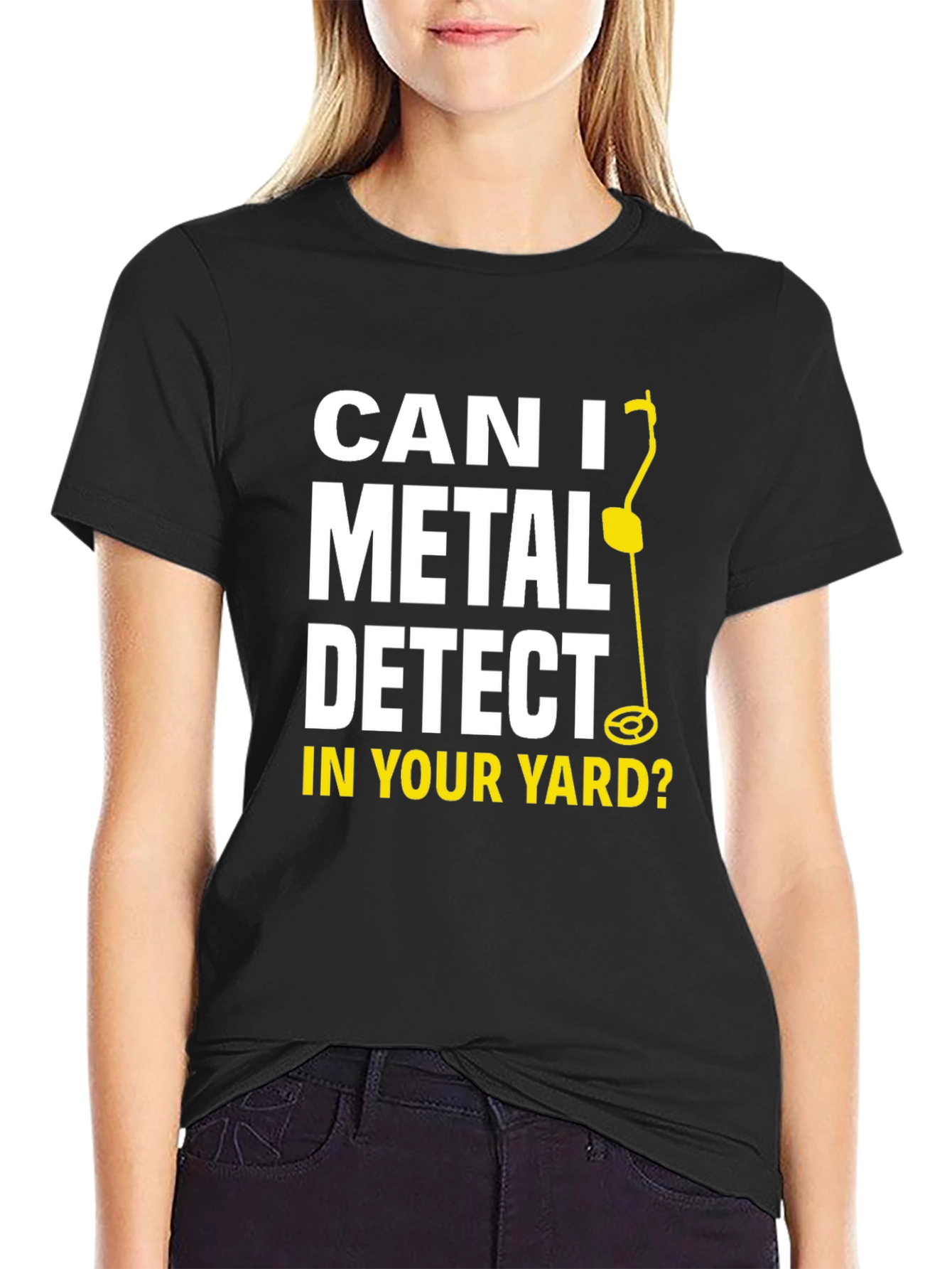 Black Metal Detecting Humor T-Shirt view 2