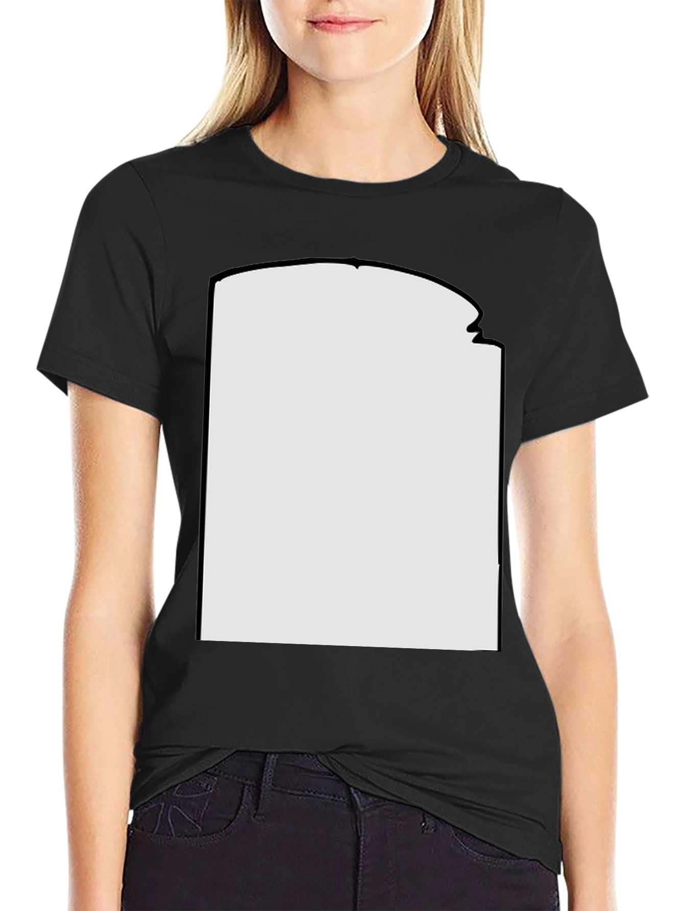 Black Blank Graphic Tee - Customizable Design Space view 2