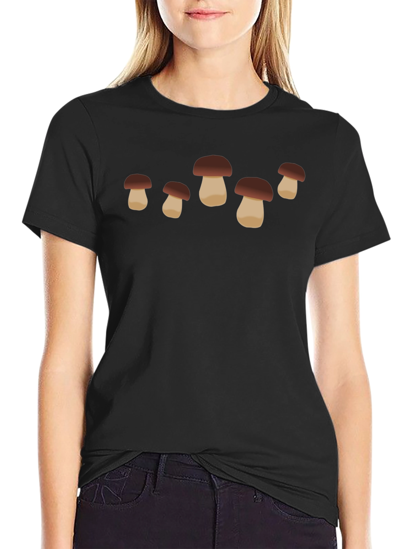Black Mushroom Graphic Tee - Unique Design, Casual Style view 2