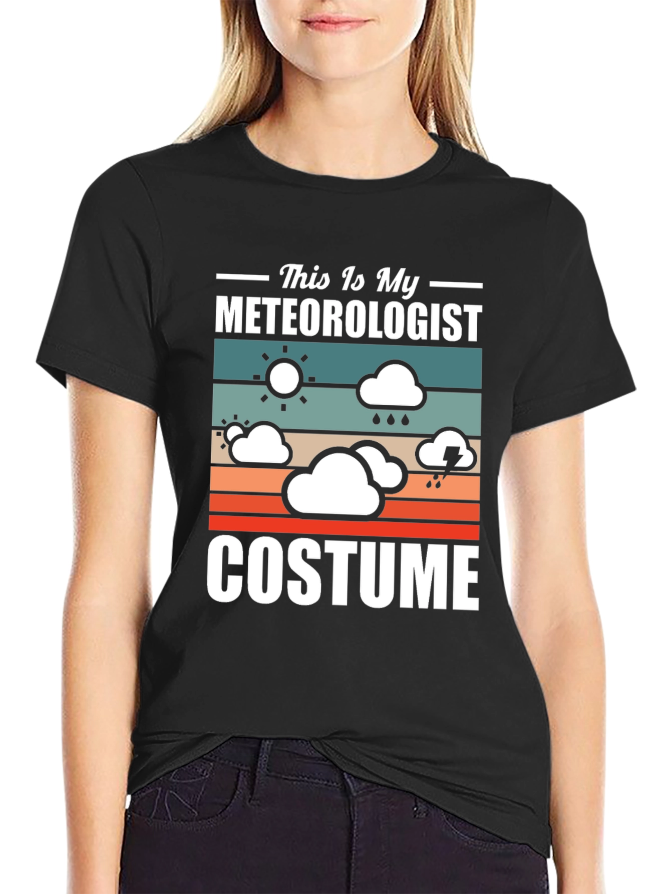 Black Meteorologist Costume T-Shirt - Funny Weather Tee view 2