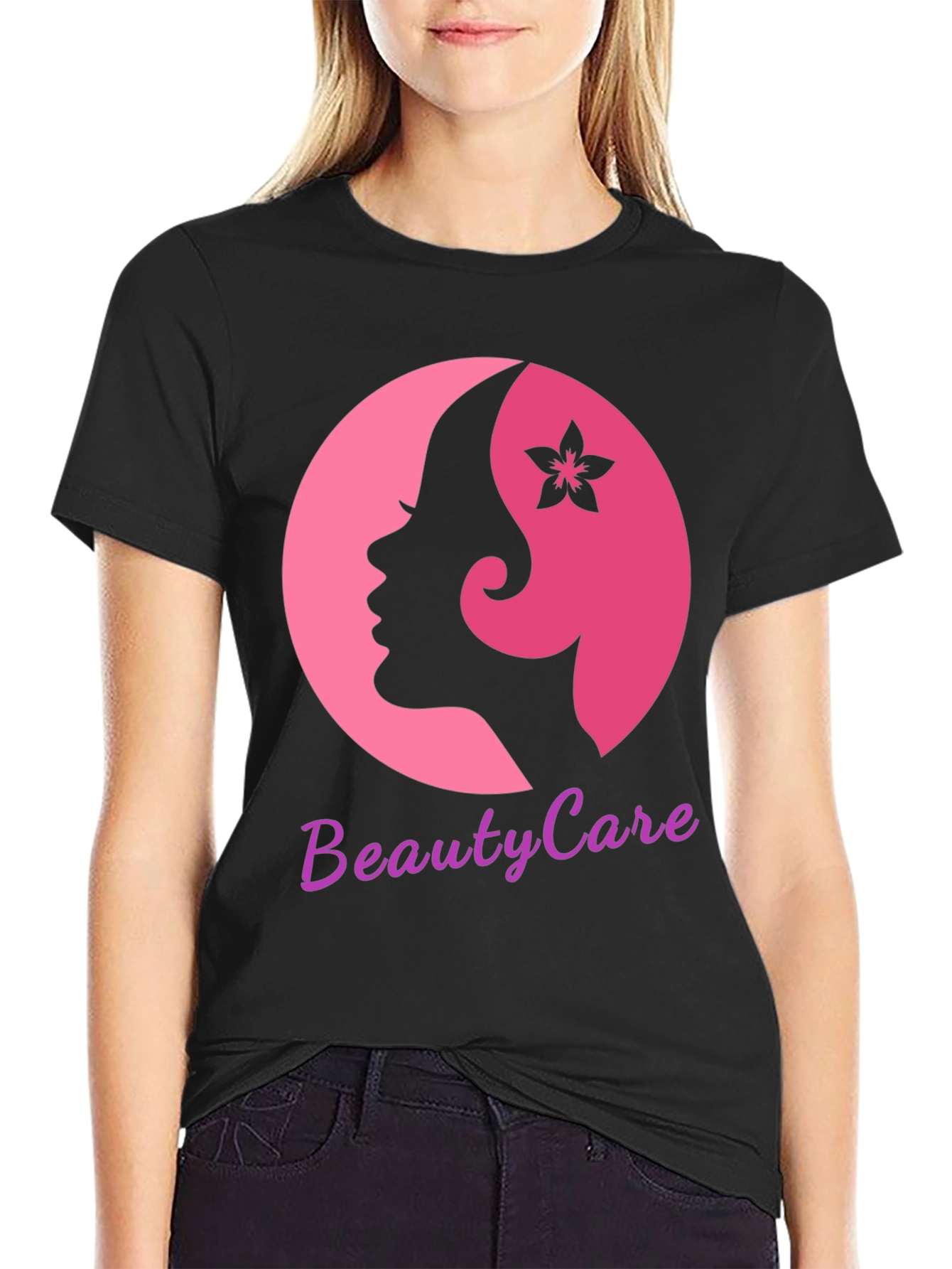 Black Beauty Care T-Shirt - Stylish Women's Graphic Tee view 2