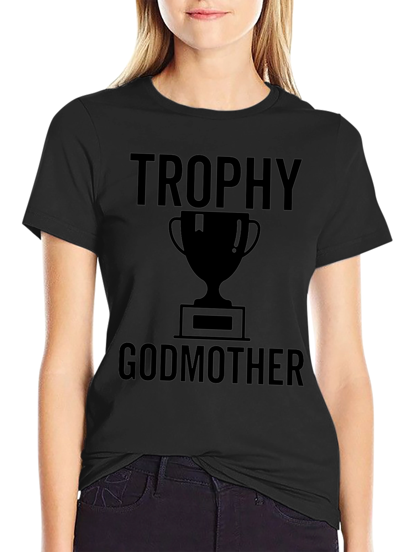 Black Trophy Godmother Graphic Tee - Black view 2