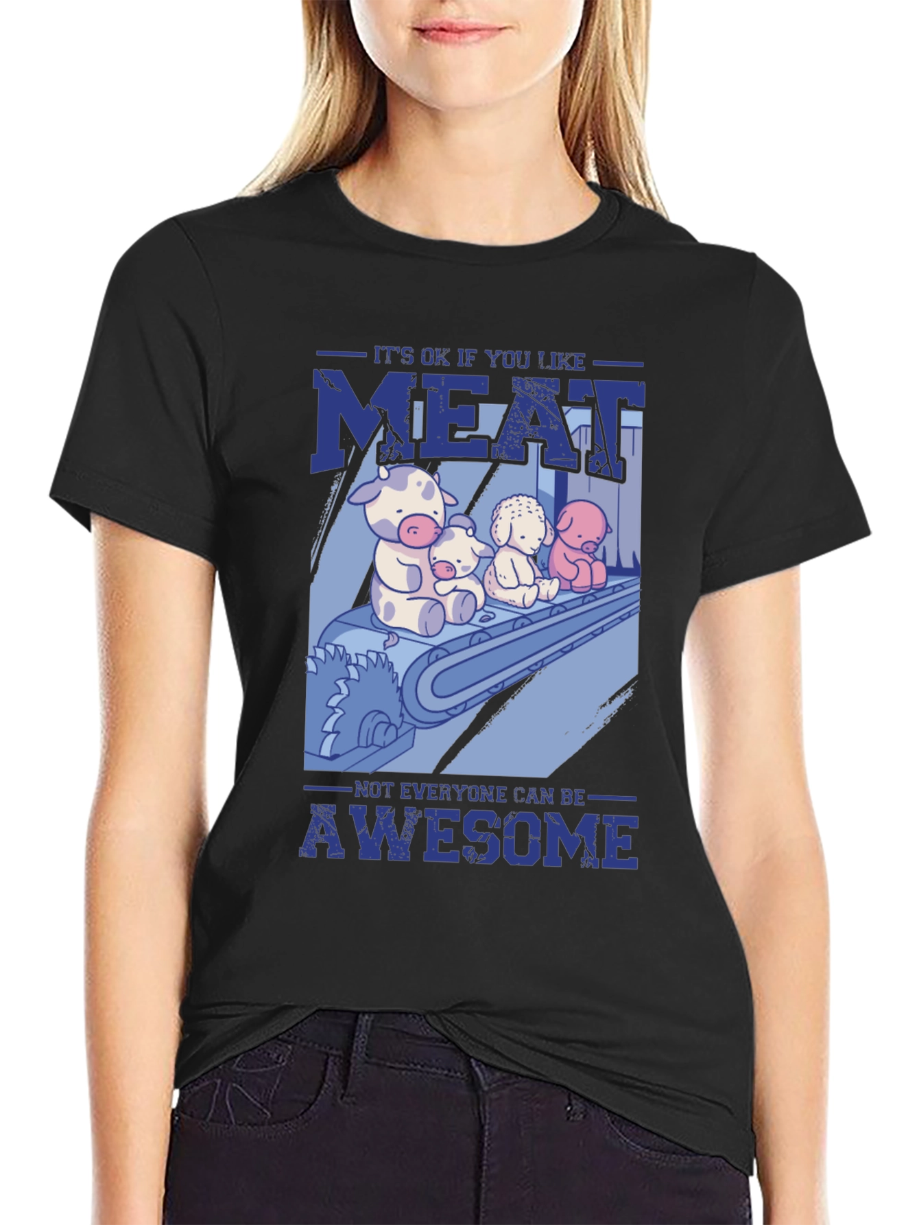 Black Humorous Meat Lover T-Shirt view 2